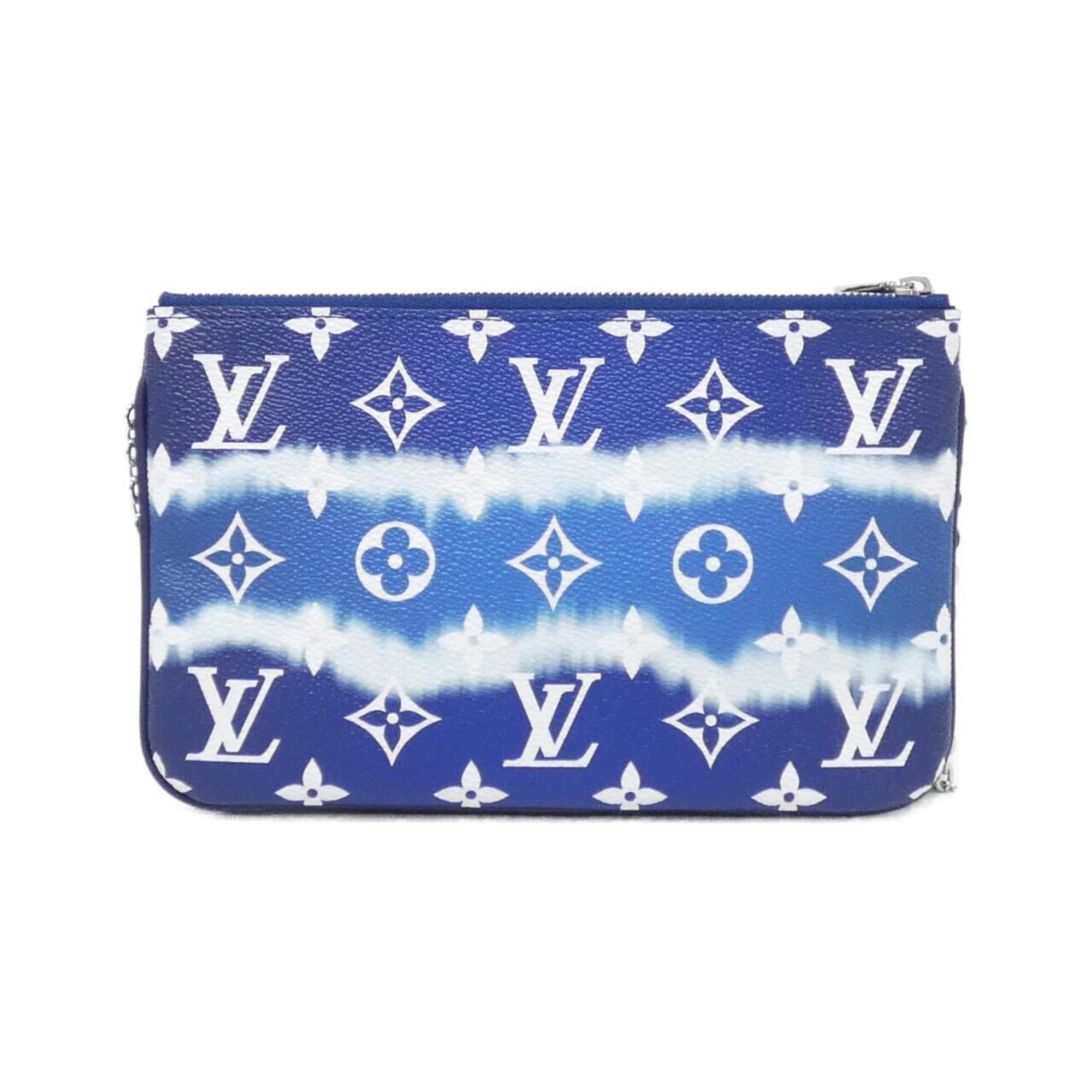 Louis Vuitton Blue White Coated Canvas Pochette Shoulder Bag