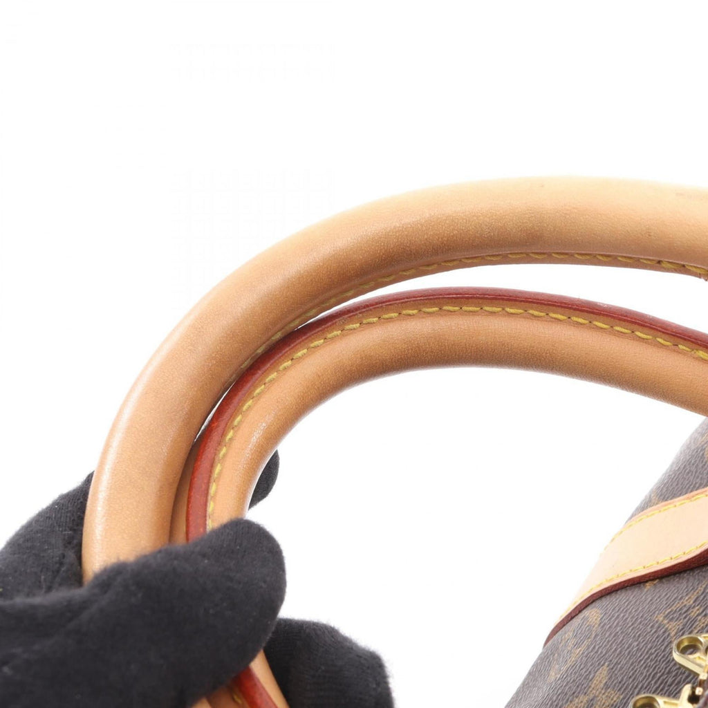 Louis Vuitton Brown Coated Canvas Leather Boston Bag Handbag