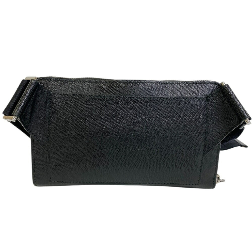 Prada Saffiano Black Leather Saffiano Triangle Beach Bag Sling Bag