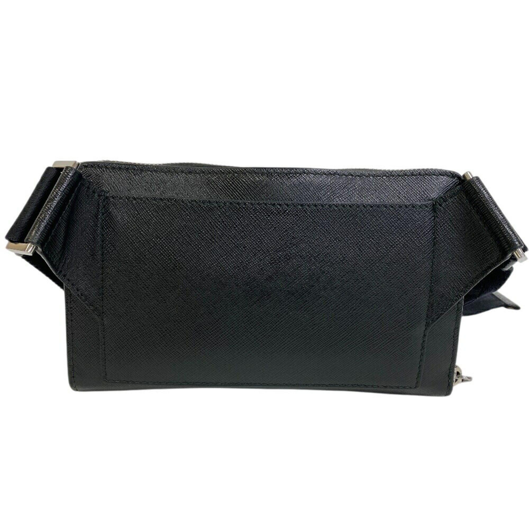 Prada Saffiano Black Leather Saffiano Triangle Beach Bag Sling Bag