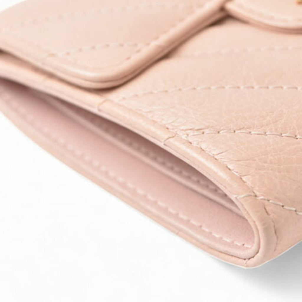 Chanel Baby Pink Leather Wallet (Tri-Fold)
