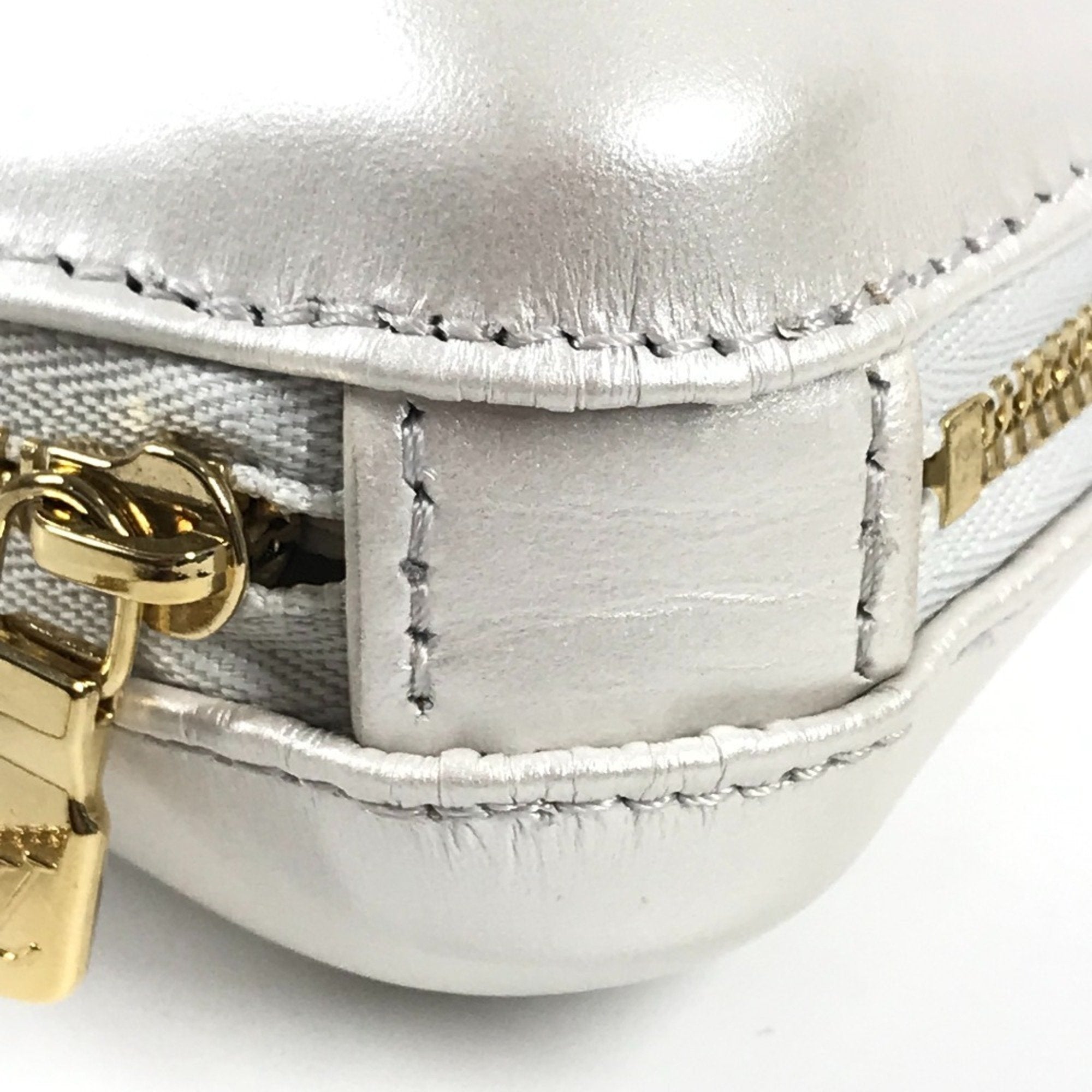 Louis Vuitton White Leather Coin Purse/Coin Case