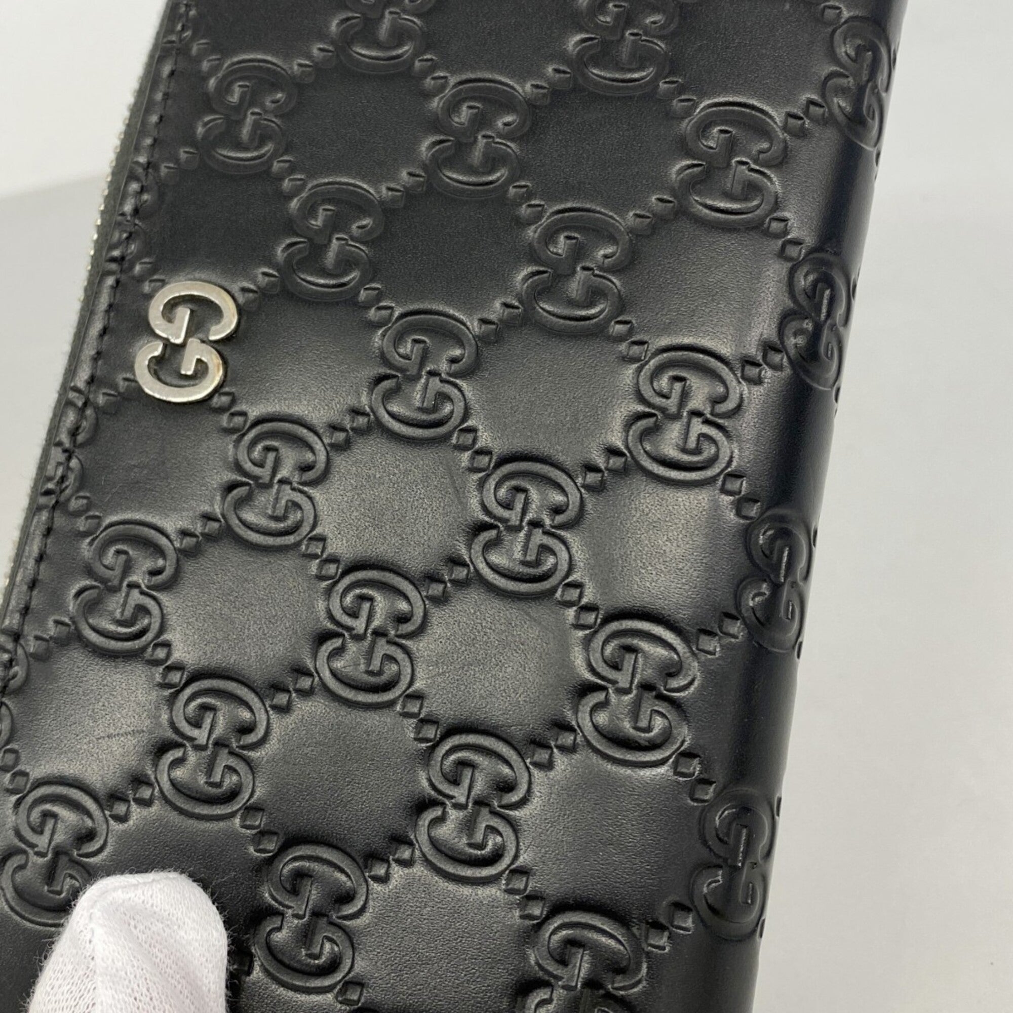 Gucci Black Leather Long Wallet (Bi-Fold) (Pre-Owned)