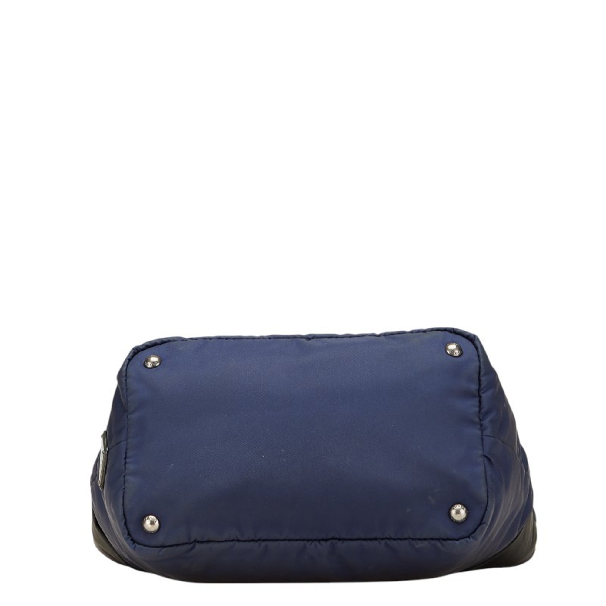 Prada Navy Black Nylon Handbag Tote Bag