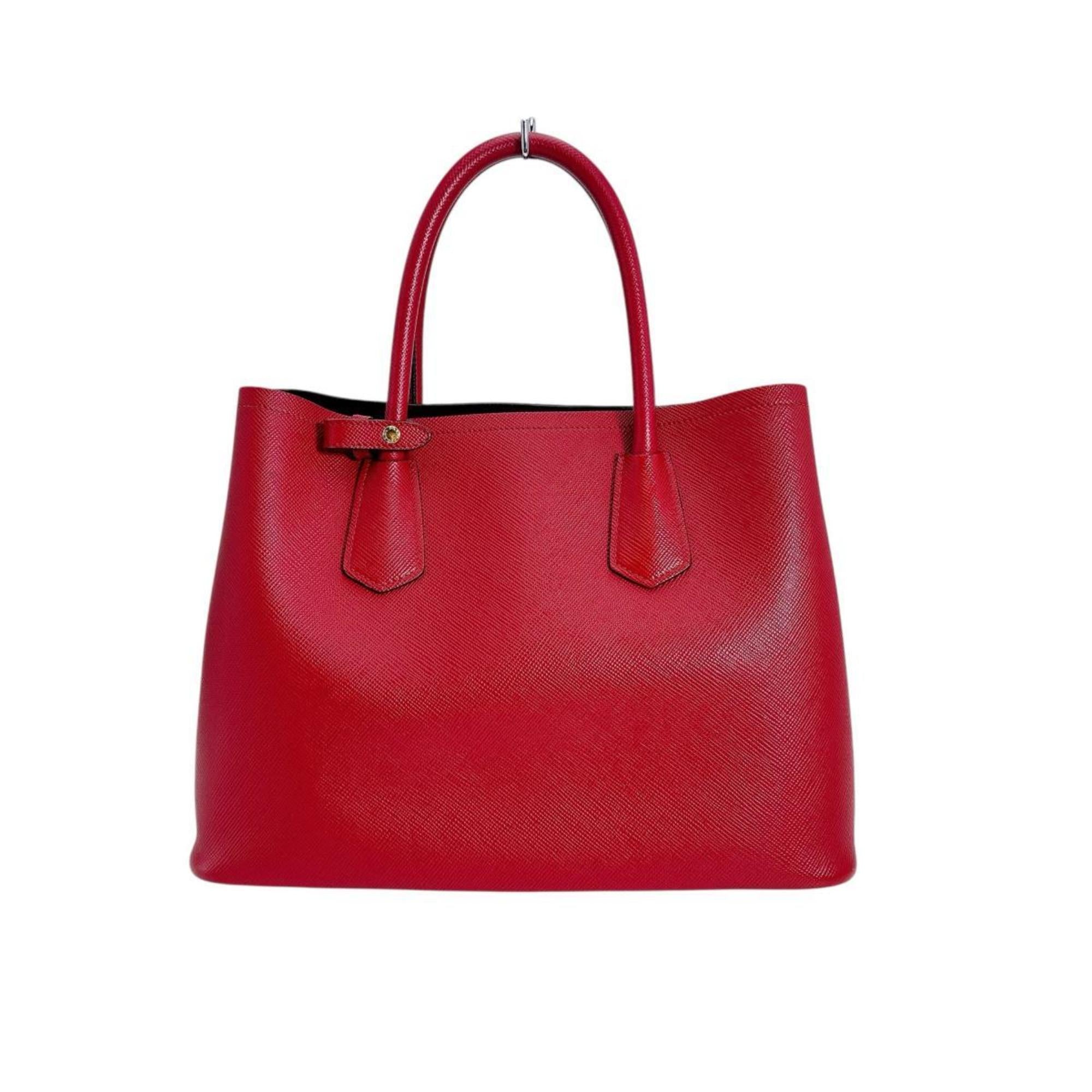 Prada Red Color Leather Handbag Shoulder Bag