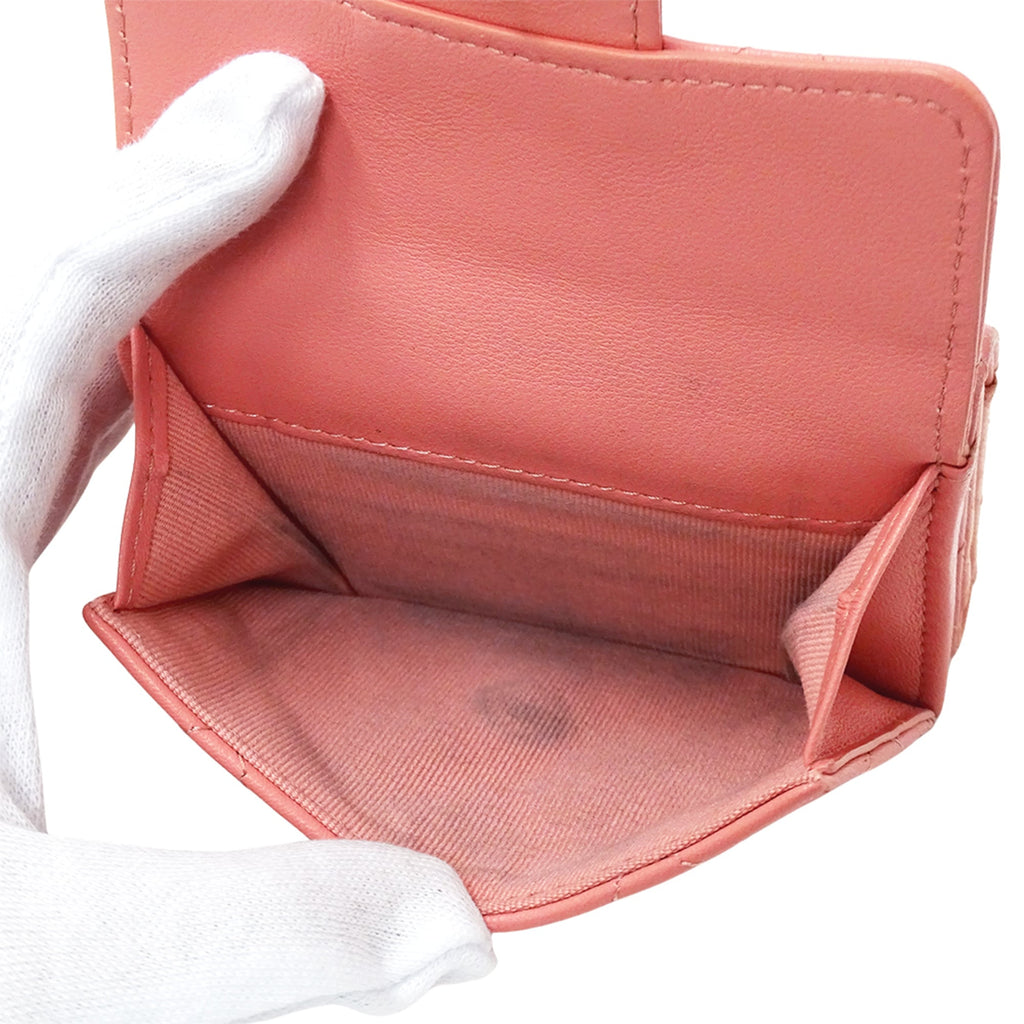 Chanel Pink Leather Wallet (Tri-Fold)