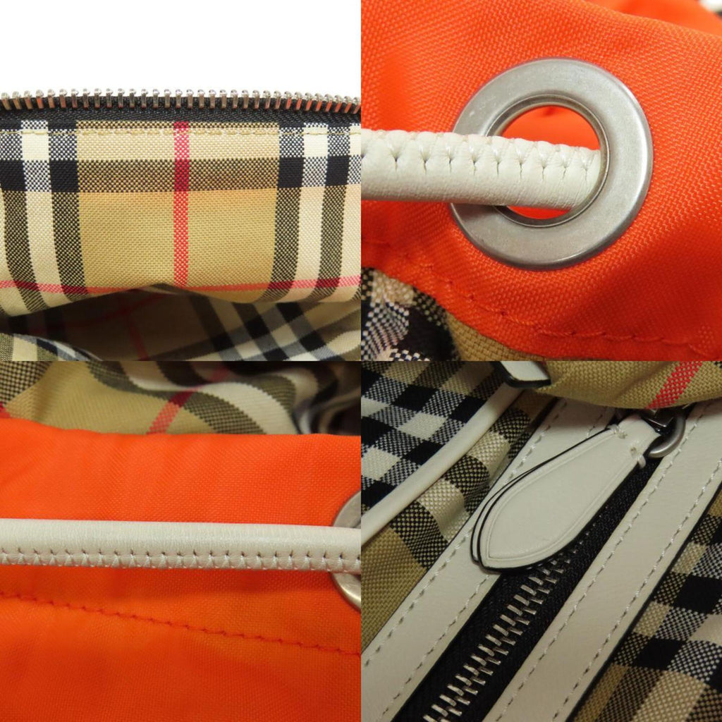 Burberry Orange Red Color Nylon Backpack
