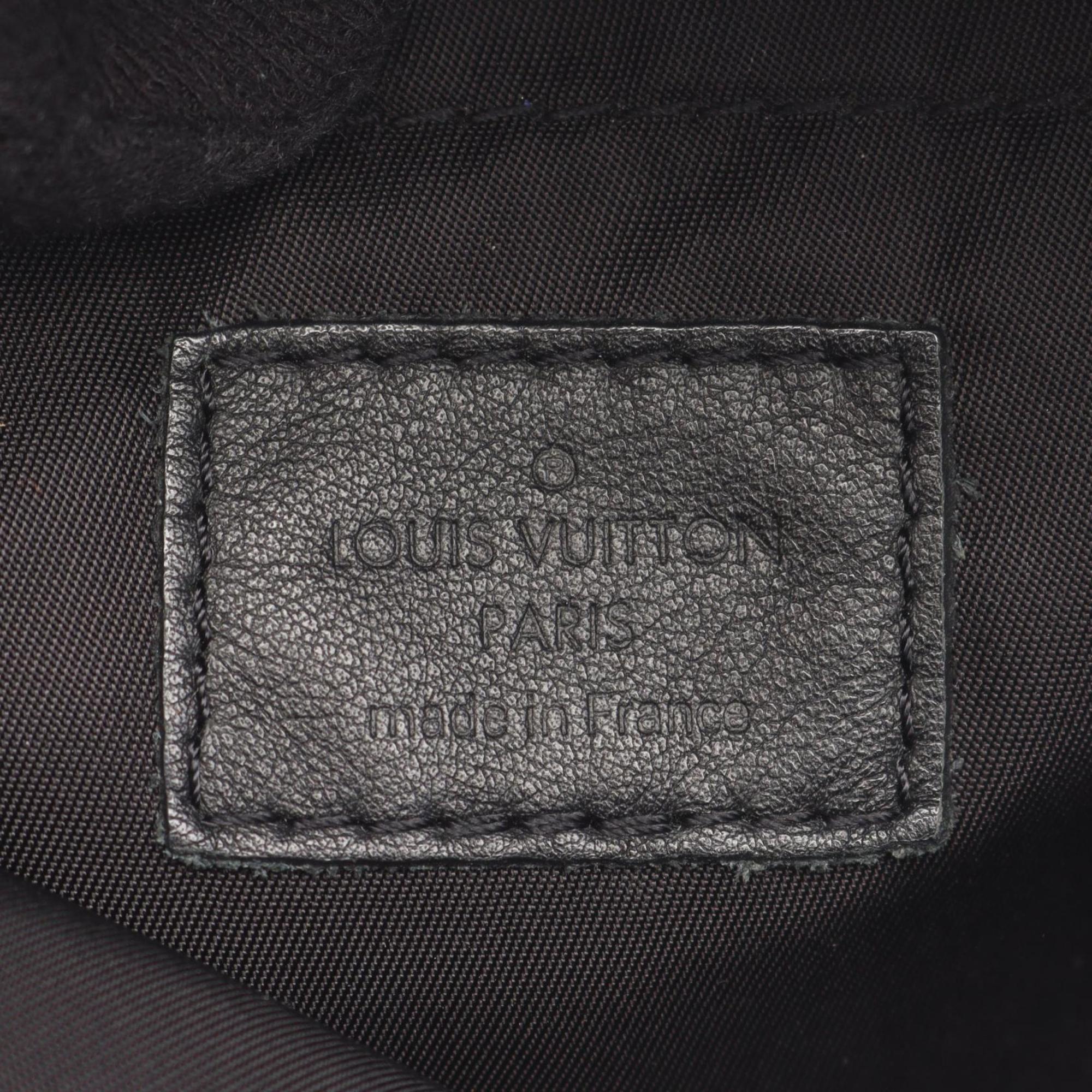 Louis Vuitton Black Brown Pvc Coated Canvas Leather Backpack