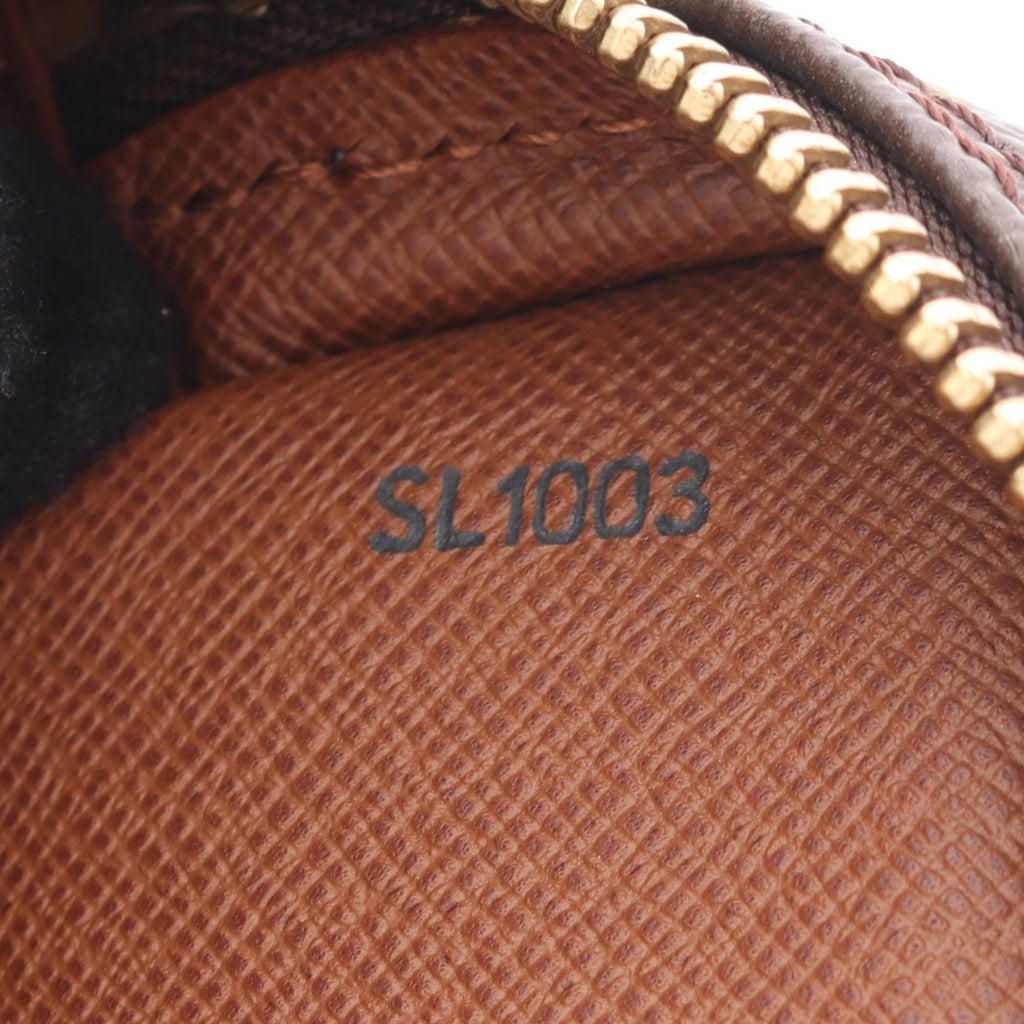 Louis Vuitton Brown Monogram Coated Canvas Leather Clutch Bag Handbag