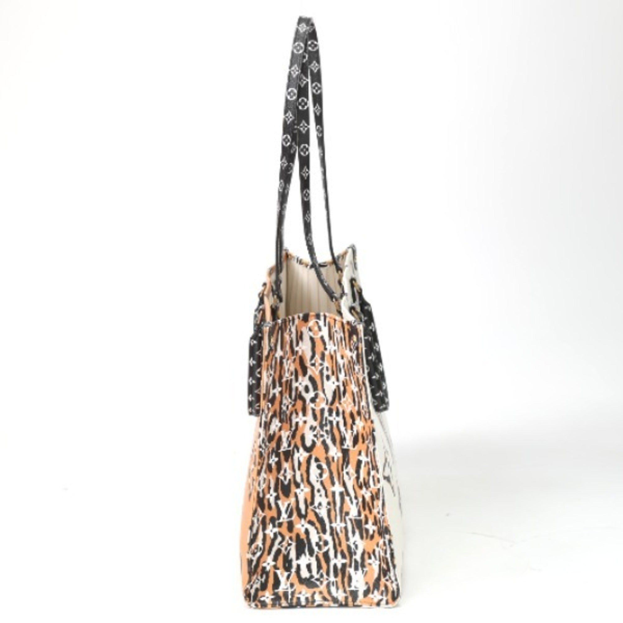 Louis Vuitton Orange White Tote Bag