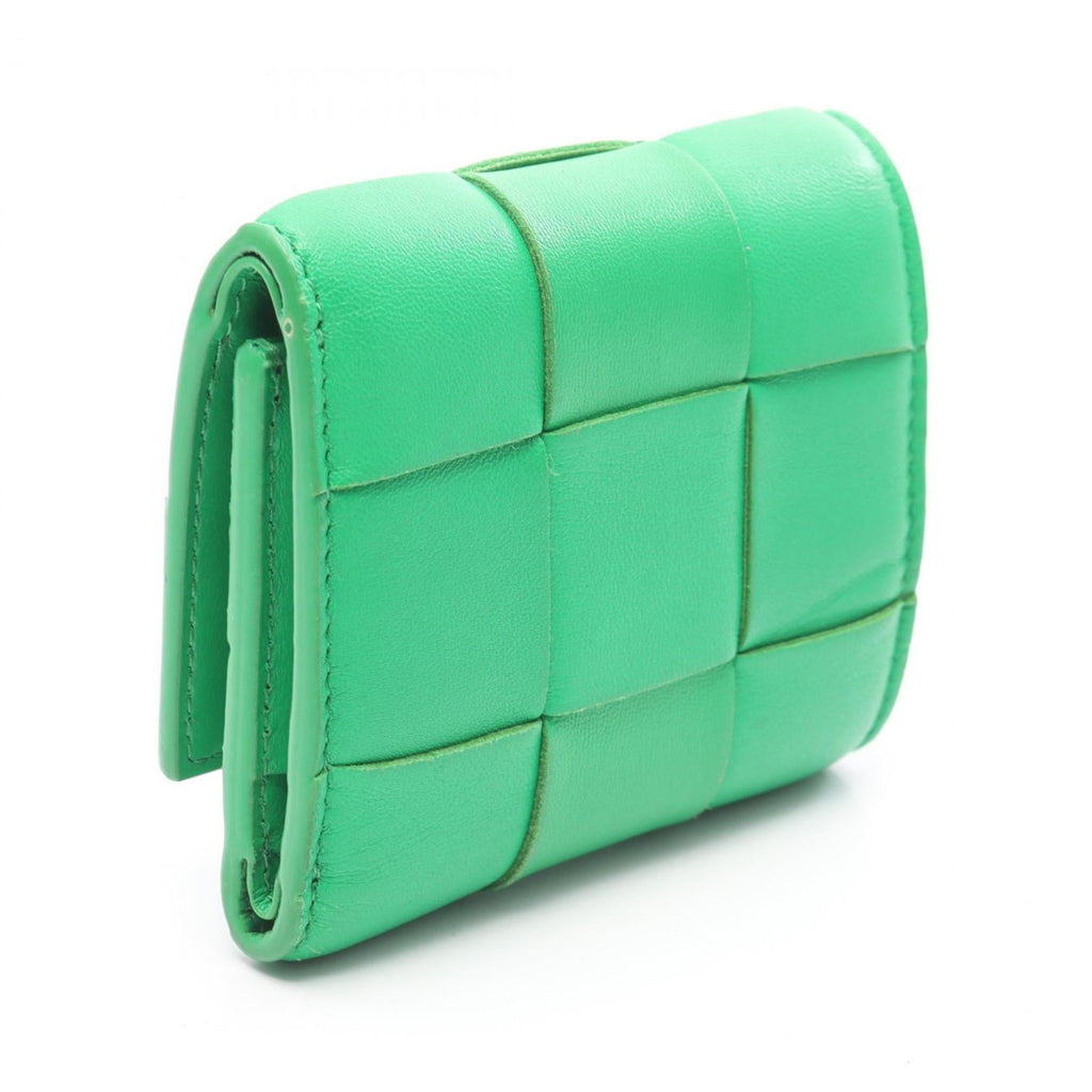 Bottega Veneta Green Leather Wallet (Tri-Fold)