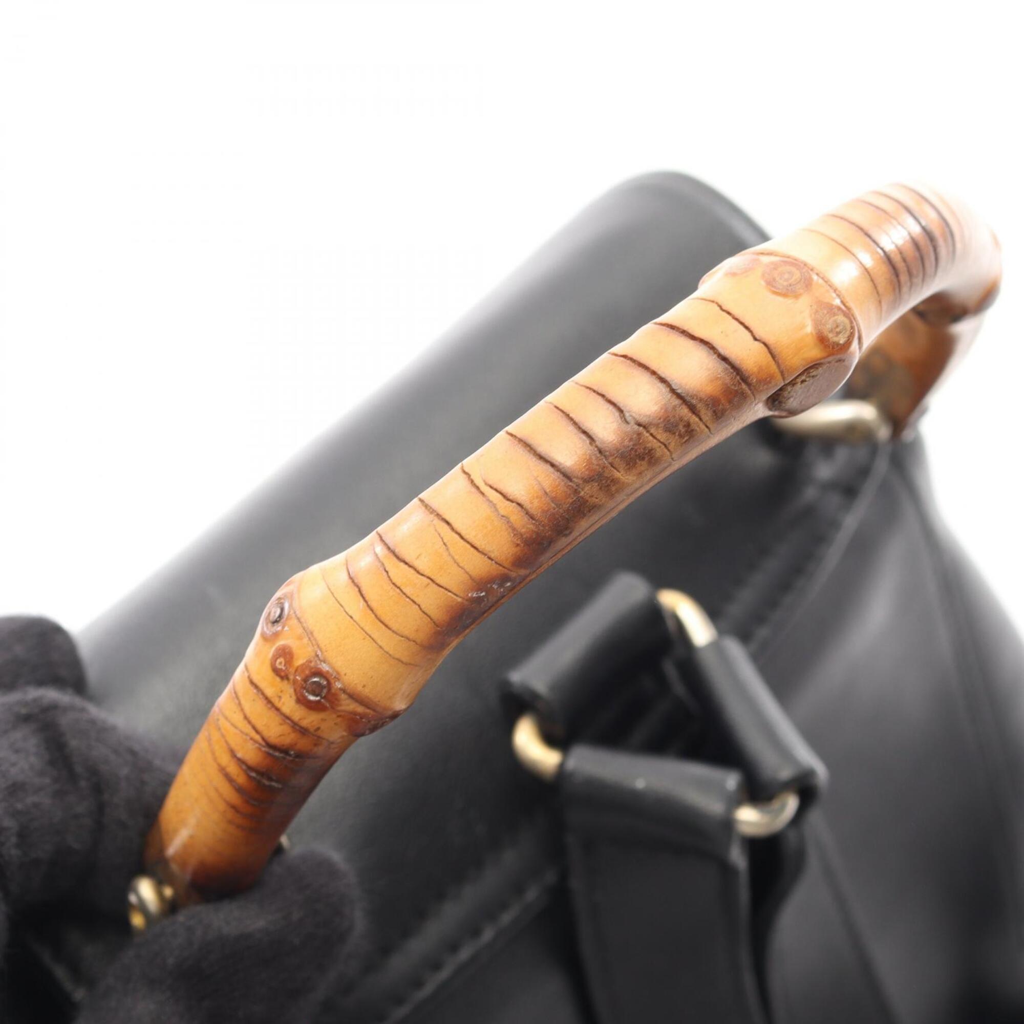Gucci Black Leather Backpack Handbag (Pre-Owned)