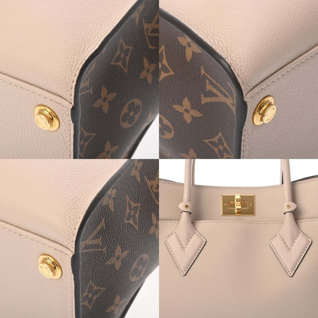Louis Vuitton Brown Grayish Monogram Canvas Leather Handbag Tote Bag