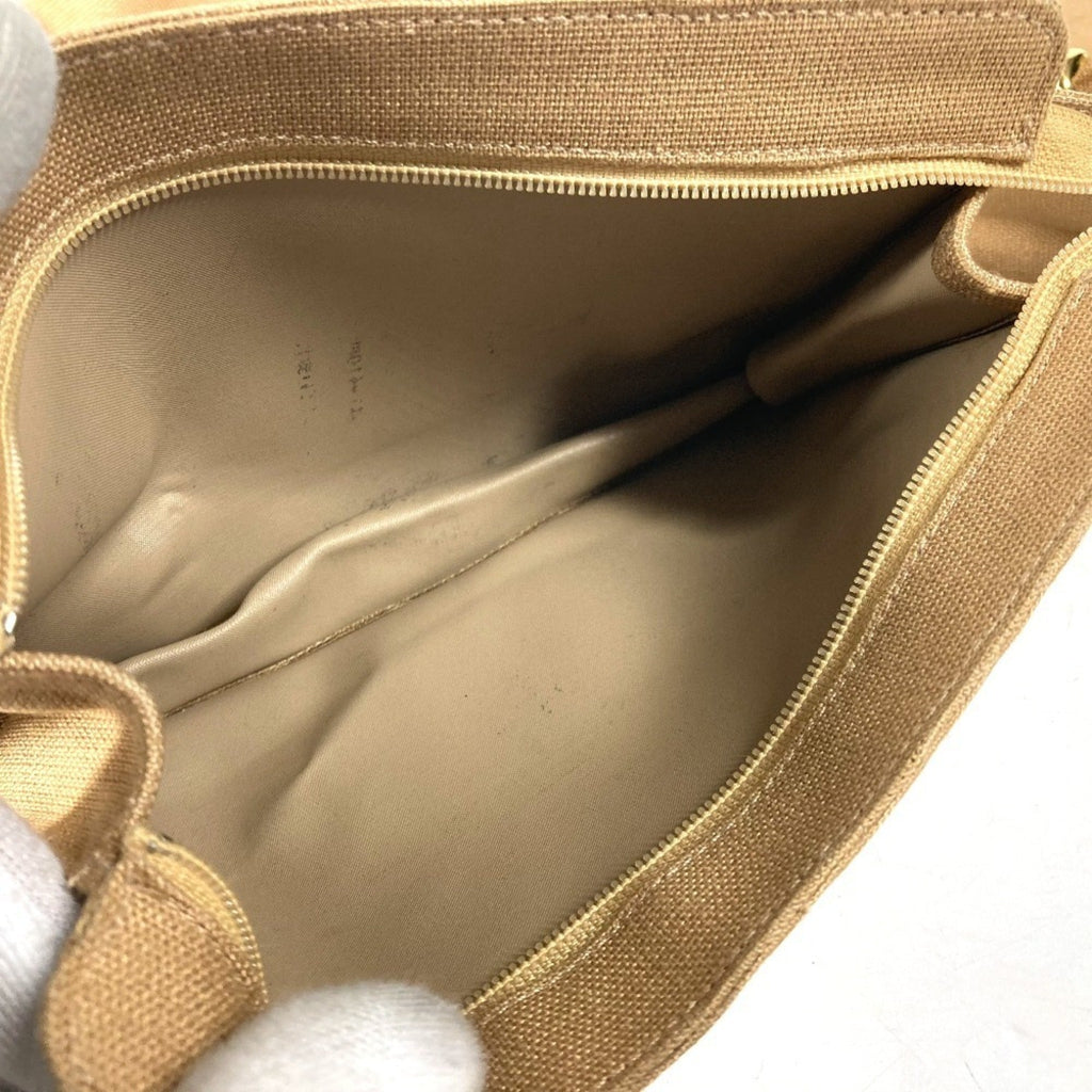 Chanel Beige Black Canvas Shoulder Bag Tote Bag