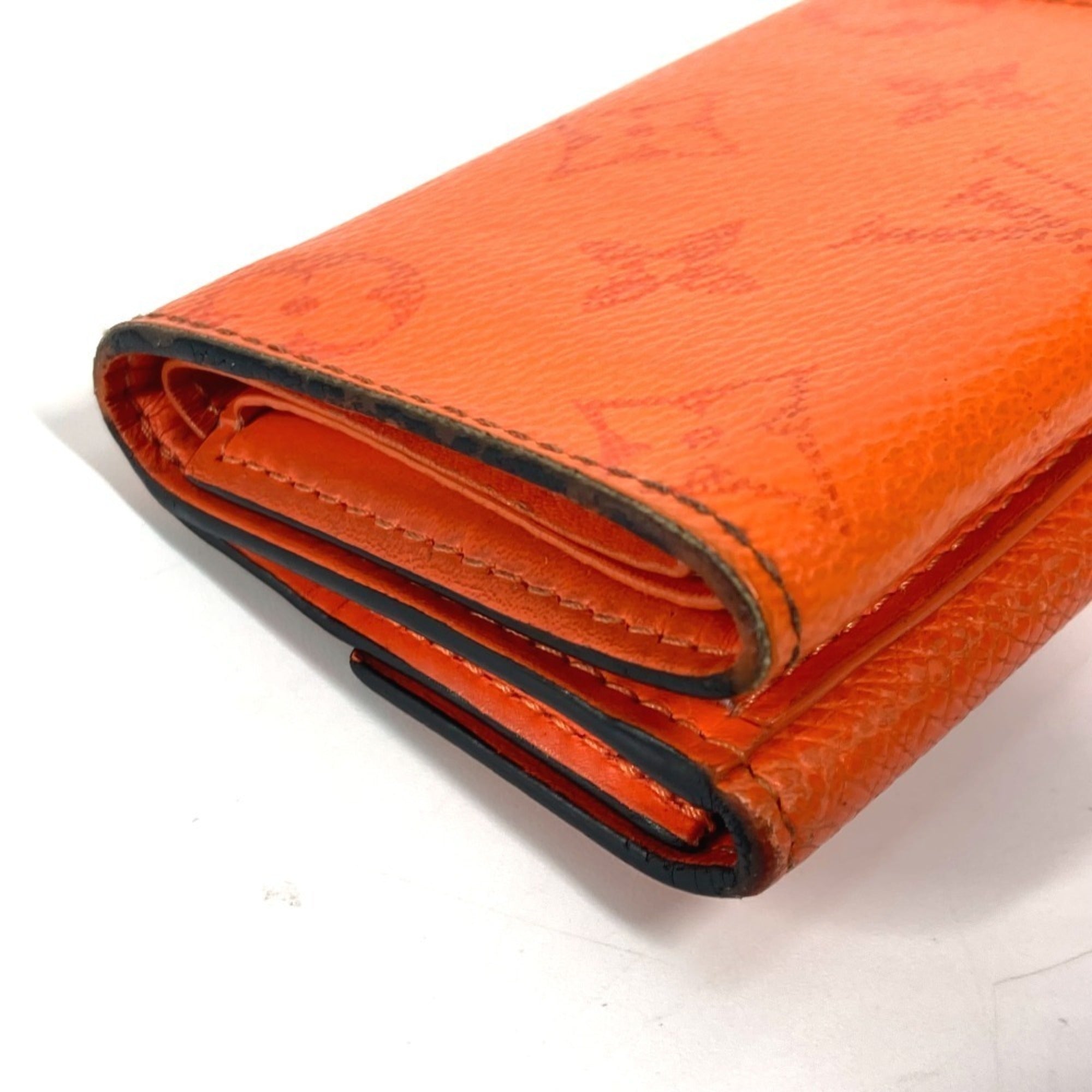 Louis Vuitton Taigarama Orange Taiga Leather Monogram Wallet (Tri-Fold)