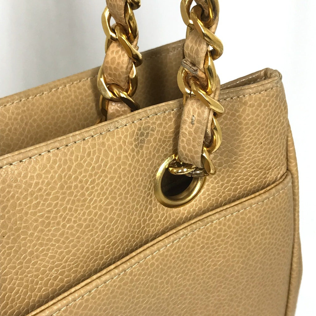 Chanel Beige Leather Shoulder Bag