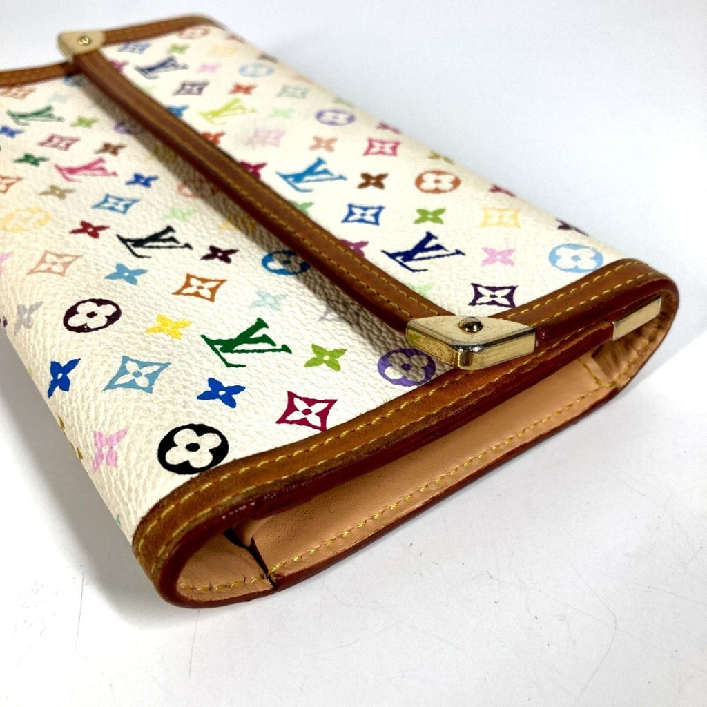 Louis Vuitton Monogram Multi-Color White Yellow Monogram Multicolore Long Wallet (Tri-Fold)
