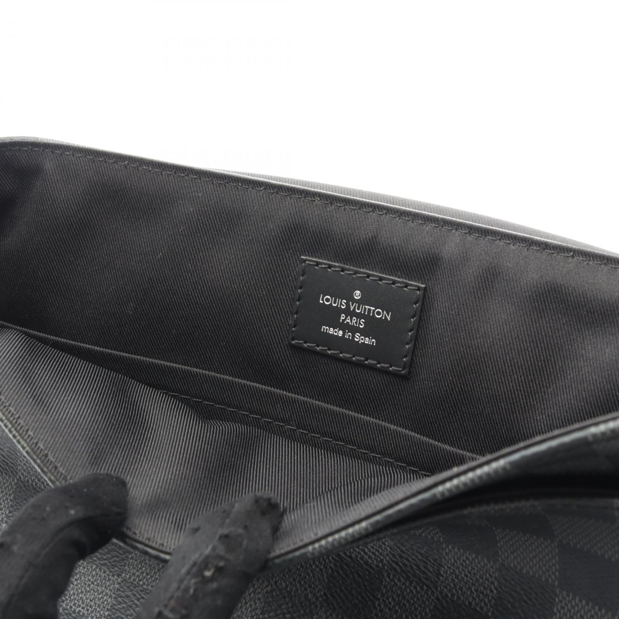 Louis Vuitton Black Coated Canvas Leather Shoulder Bag