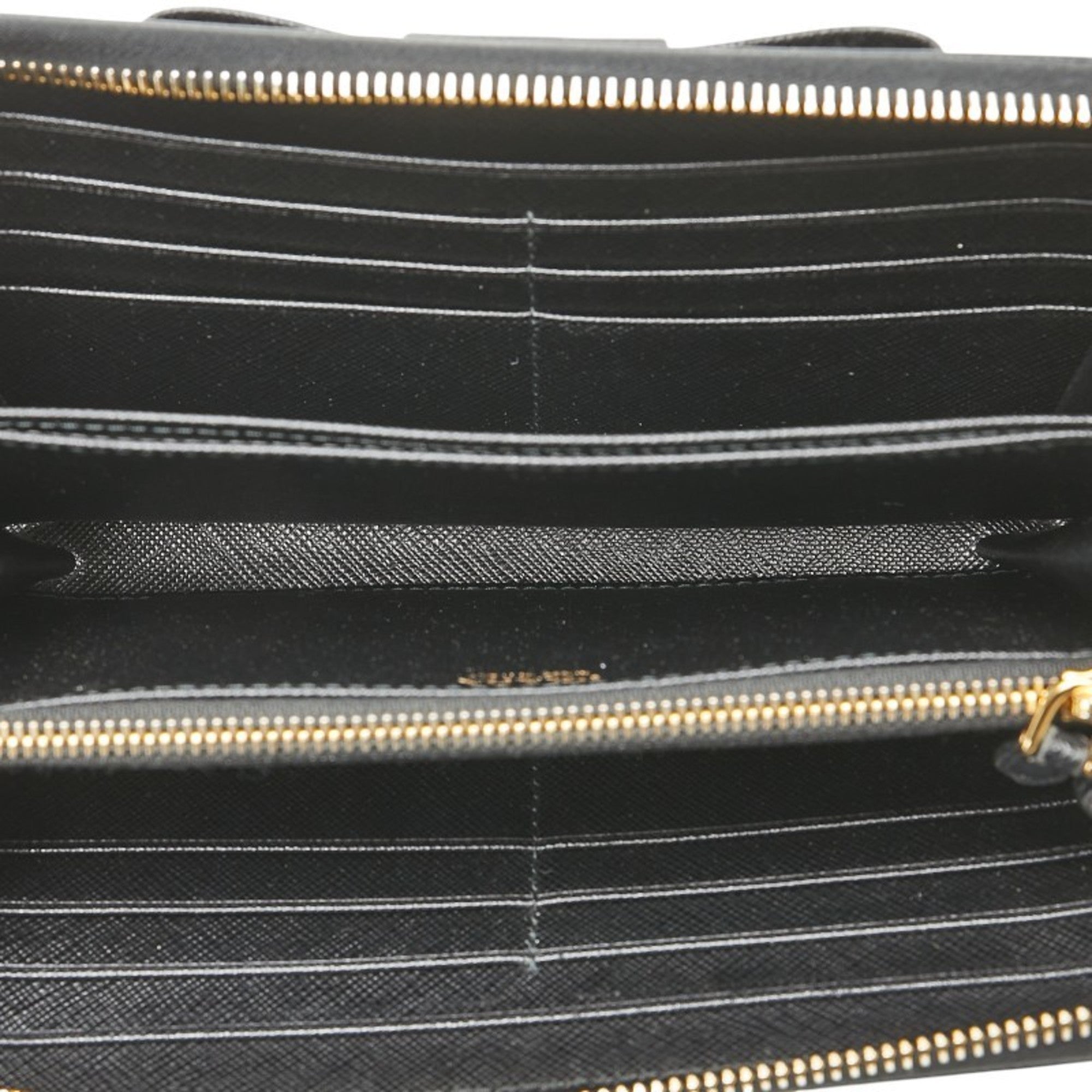 Prada Black Leather Long Wallet (Bi-Fold)