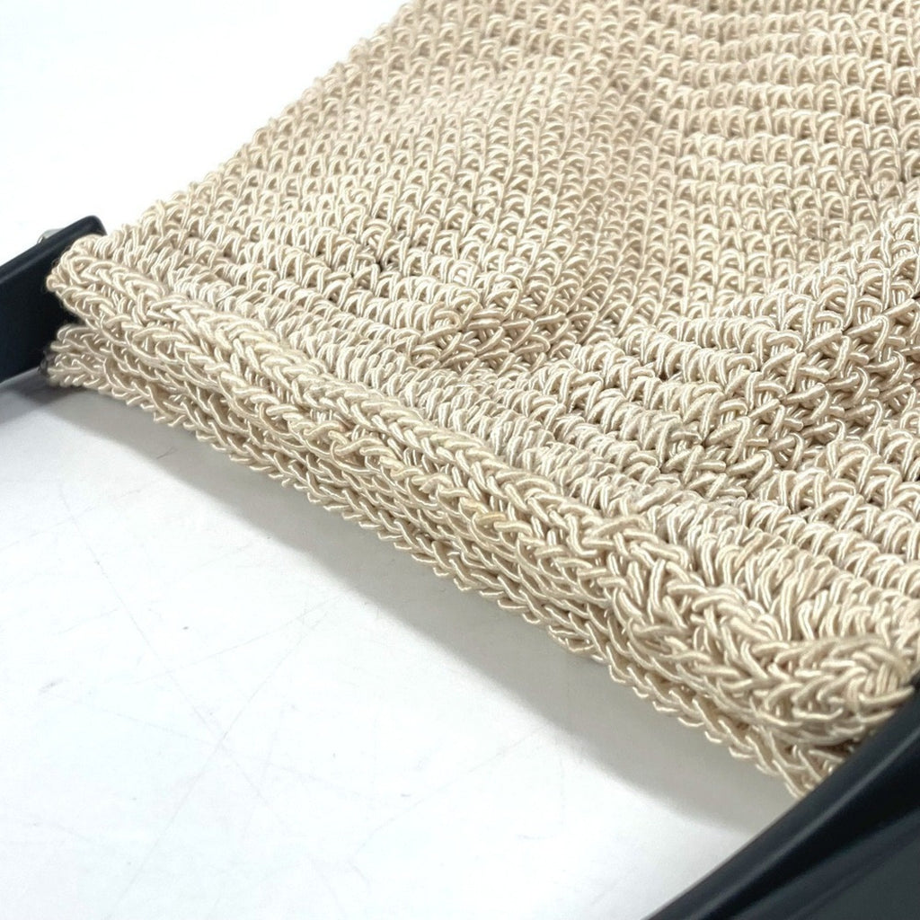 Chanel Beige Black Mesh Handbag