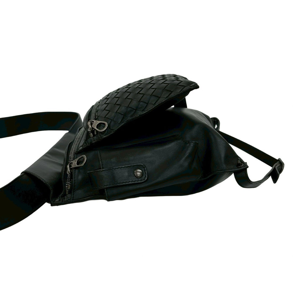 Bottega Veneta Black Leather Shoulder Bag Sling Bag