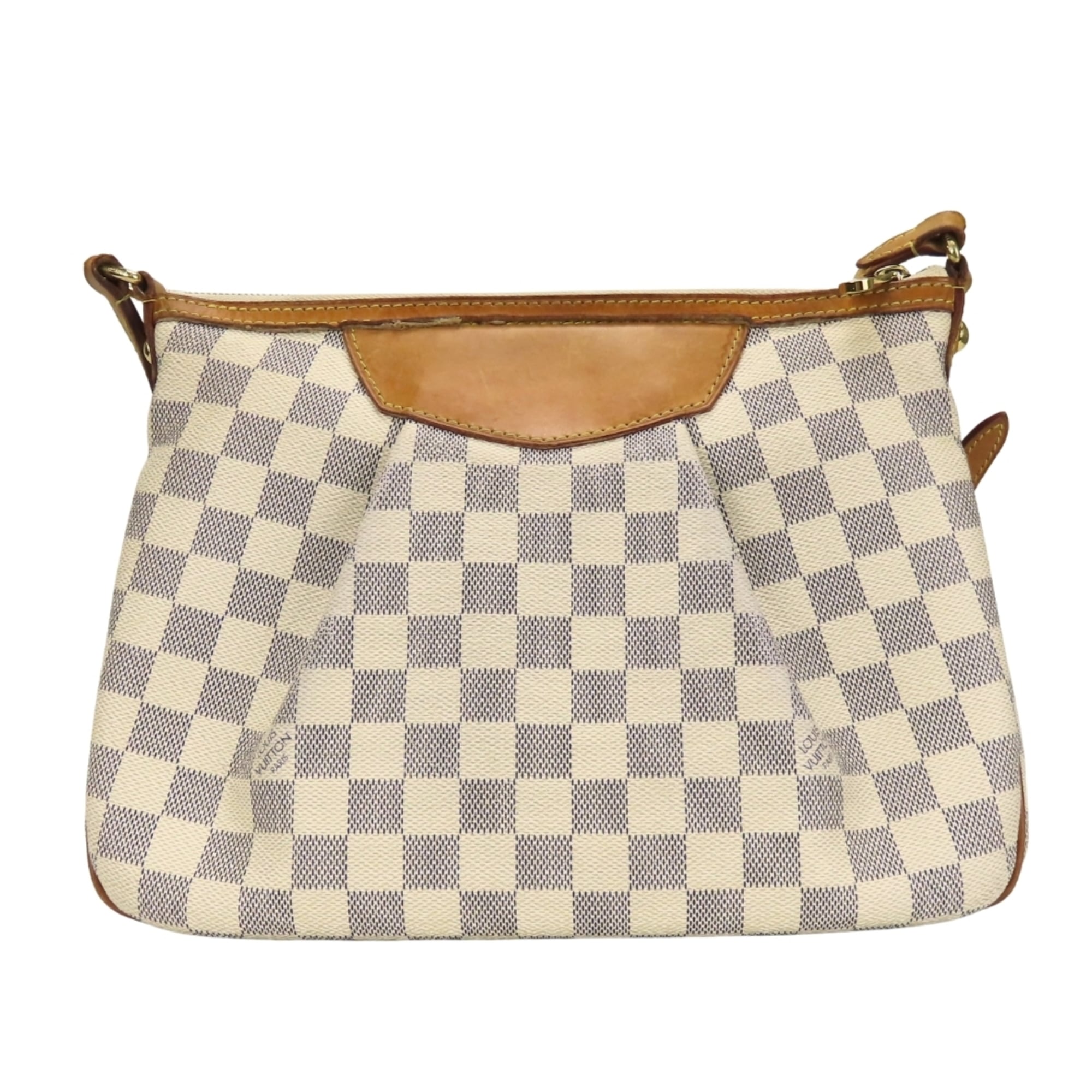 Louis Vuitton White Damier Azur Leather Shoulder Bag