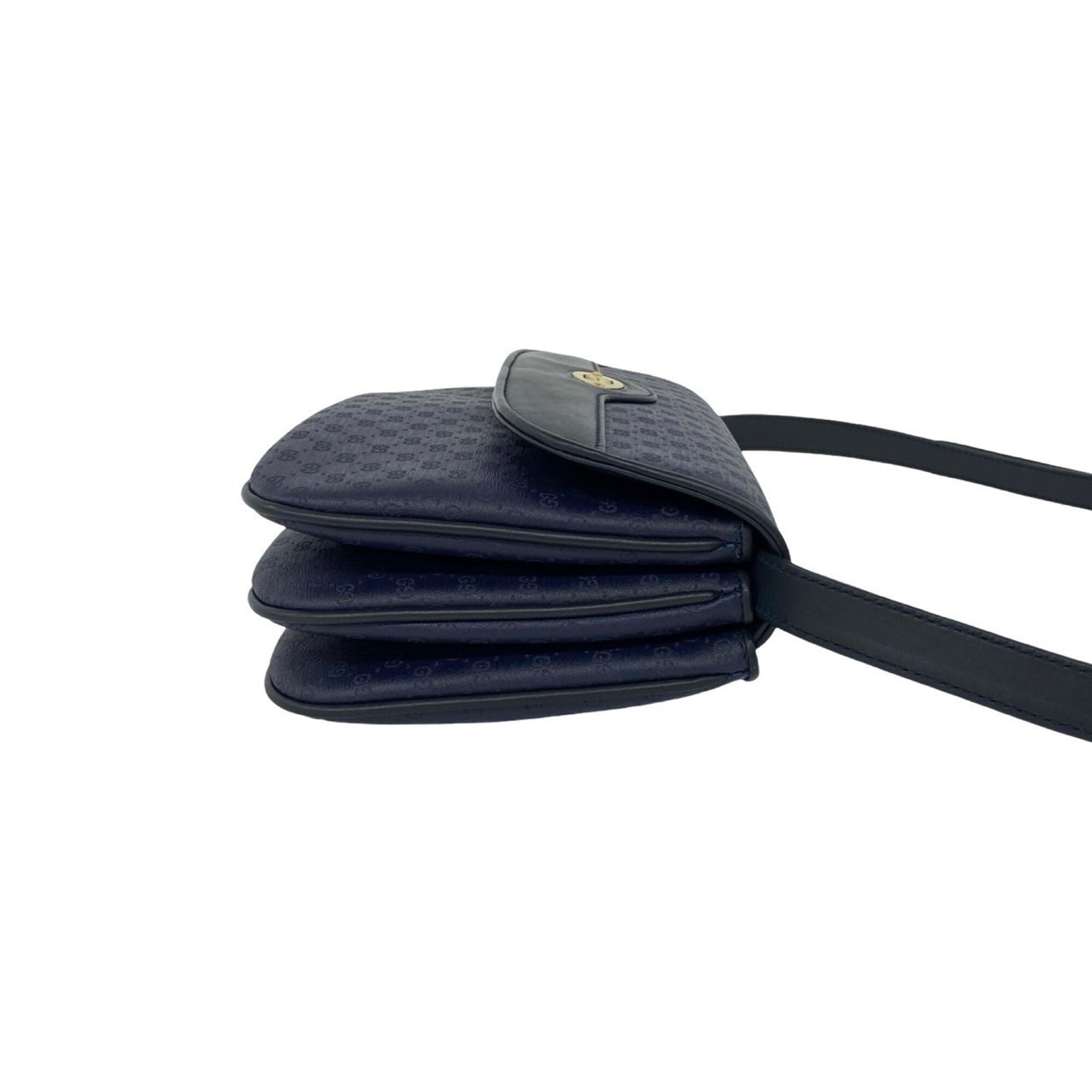 Gucci Navy Leather Pvc Pochette Shoulder Bag (Pre-Owned)