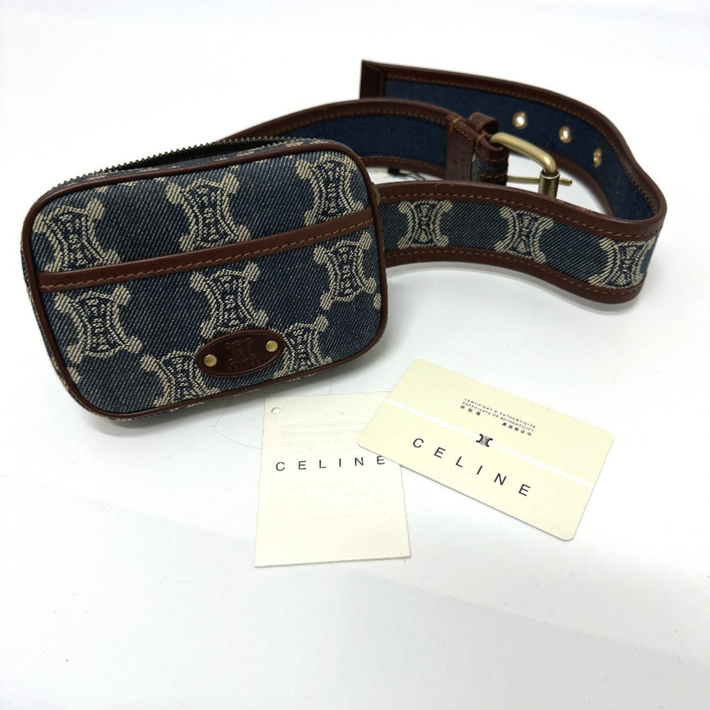 Celine Blue Denim Fanny Pack Pouch