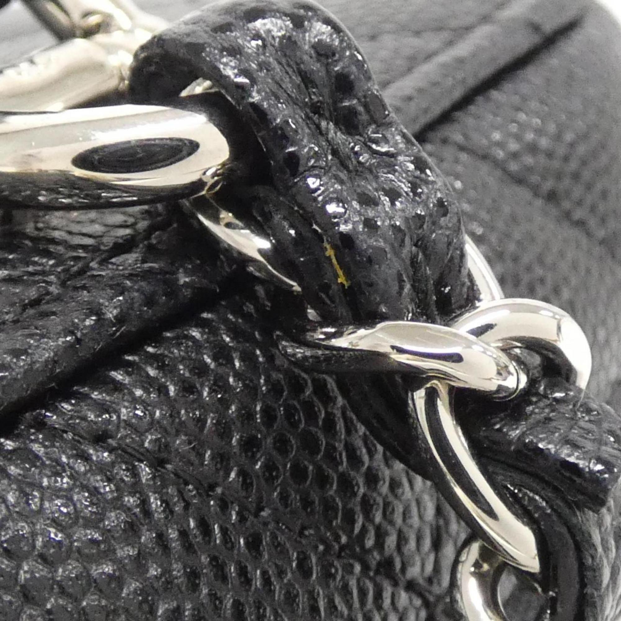Chanel Black Grained Calfskin Shoulder Bag
