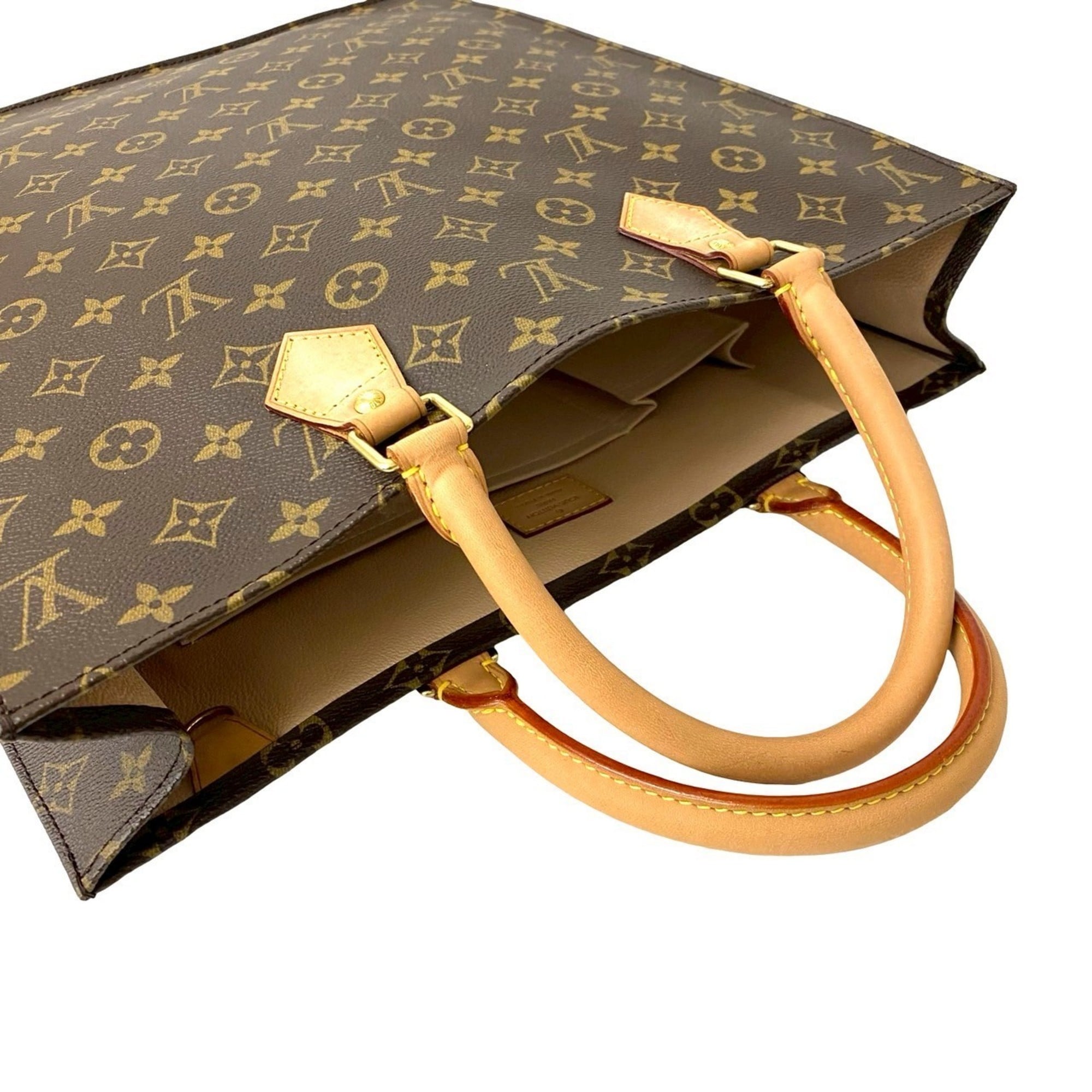 Louis Vuitton Brown Leather Pvc Handbag Tote Bag