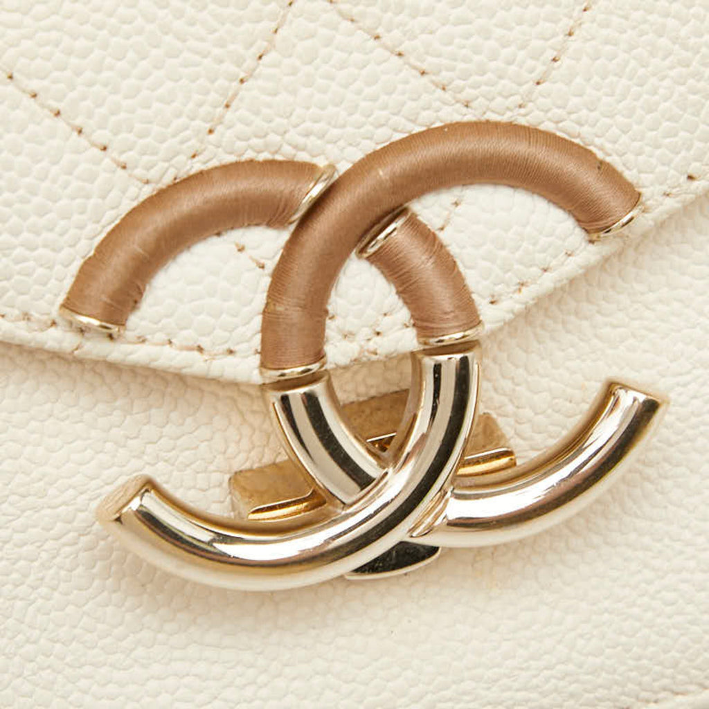 Chanel Beige Grained Calfskin Shopping Bag