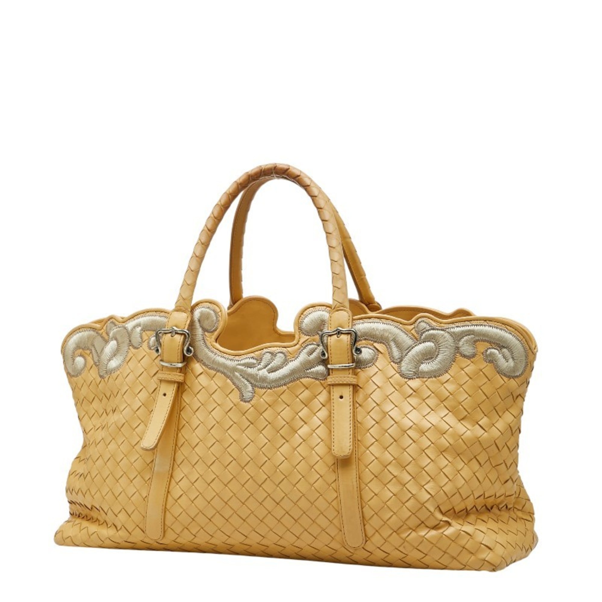 Bottega Veneta Yellow Leather Handbag Tote Bag