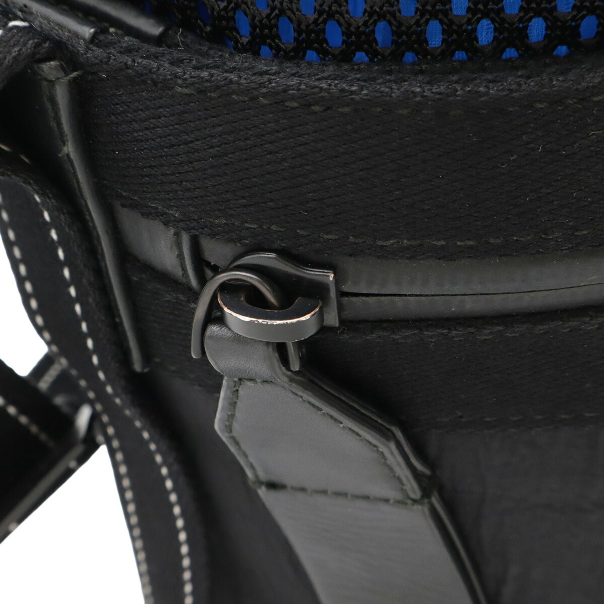 Bottega Veneta Black Blue Nylon Shoulder Bag