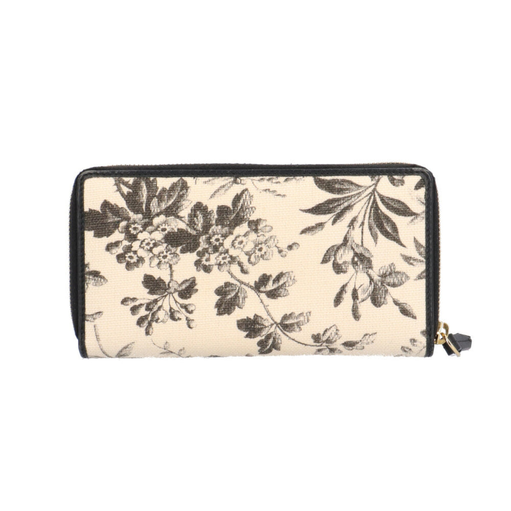 Gucci Beige Black Canvas Long Wallet (Bi-Fold) (Pre-Owned)