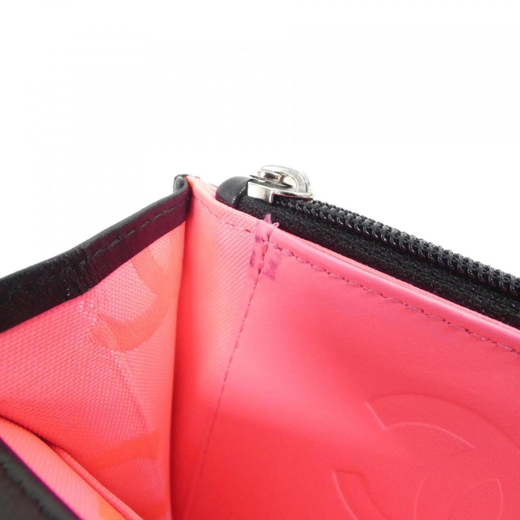 Chanel Cambon Black Leather Chain/Shoulder Wallet