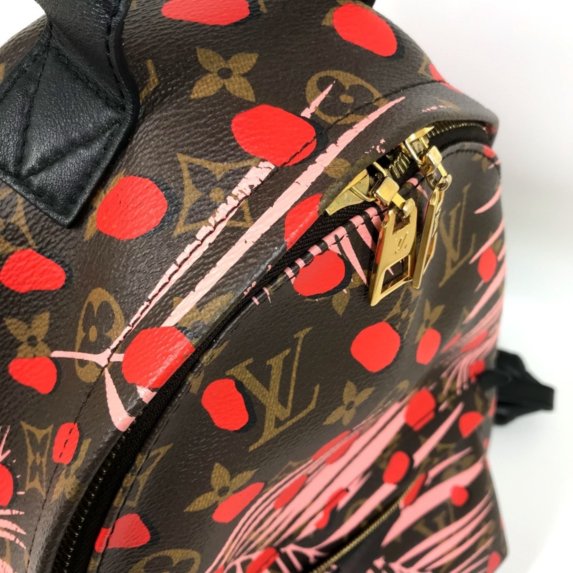 Louis Vuitton Brown Pink Red Color Monogram Backpack