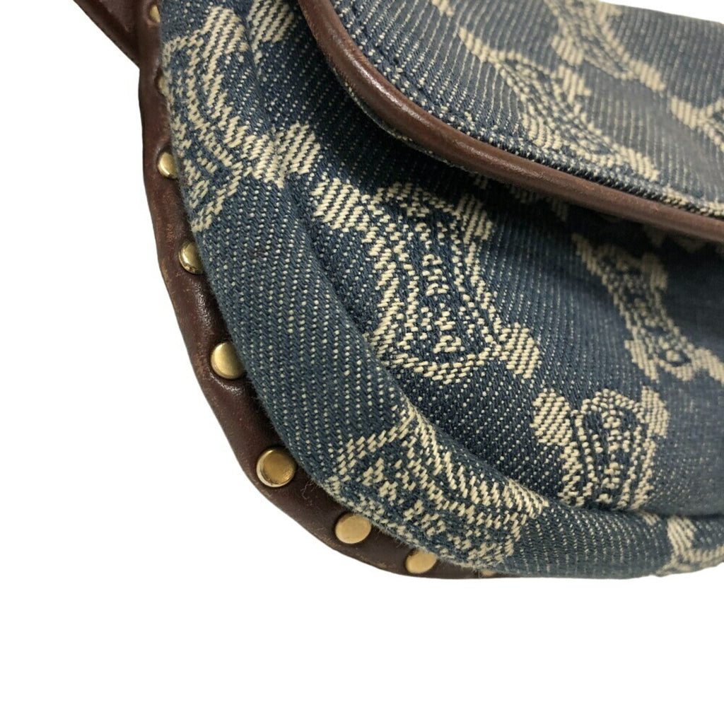 Celine Blue Brown Denim Leather Fanny Pack Sling Bag