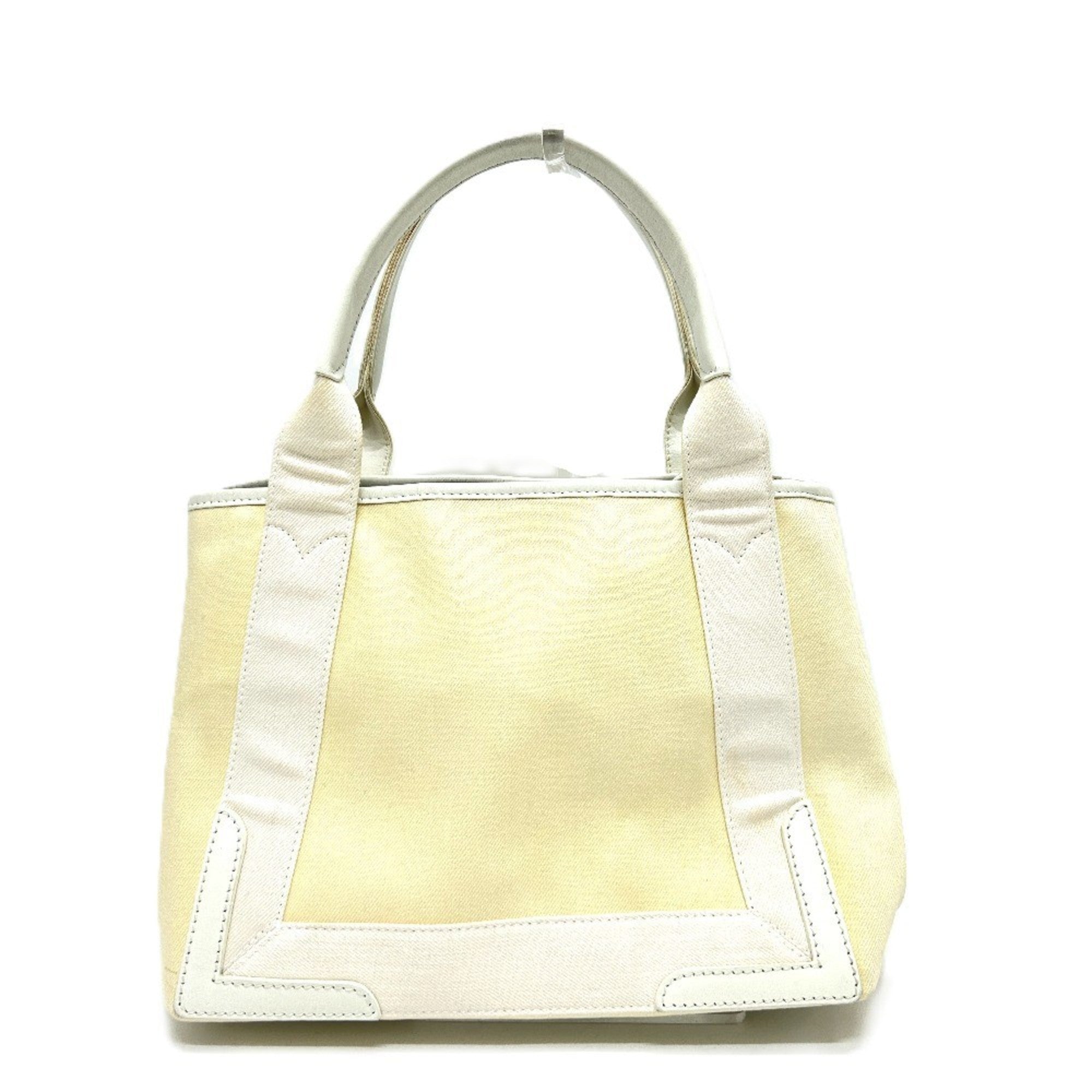 Balenciaga White Canvas Leather Handbag Tote