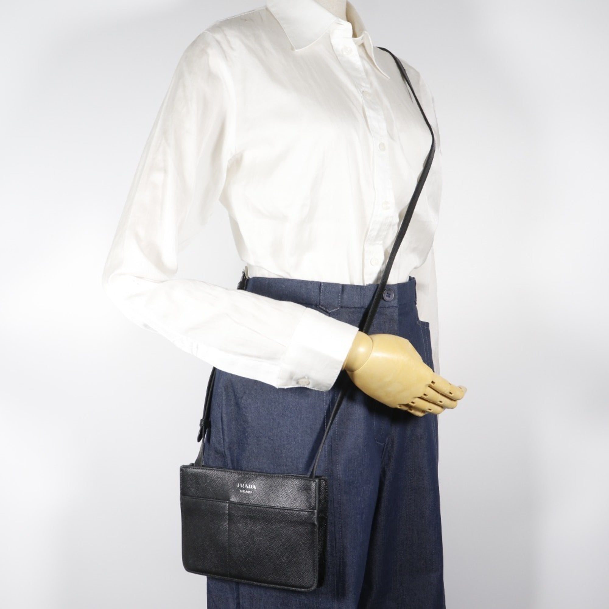 Prada Black Leather Shoulder Bag