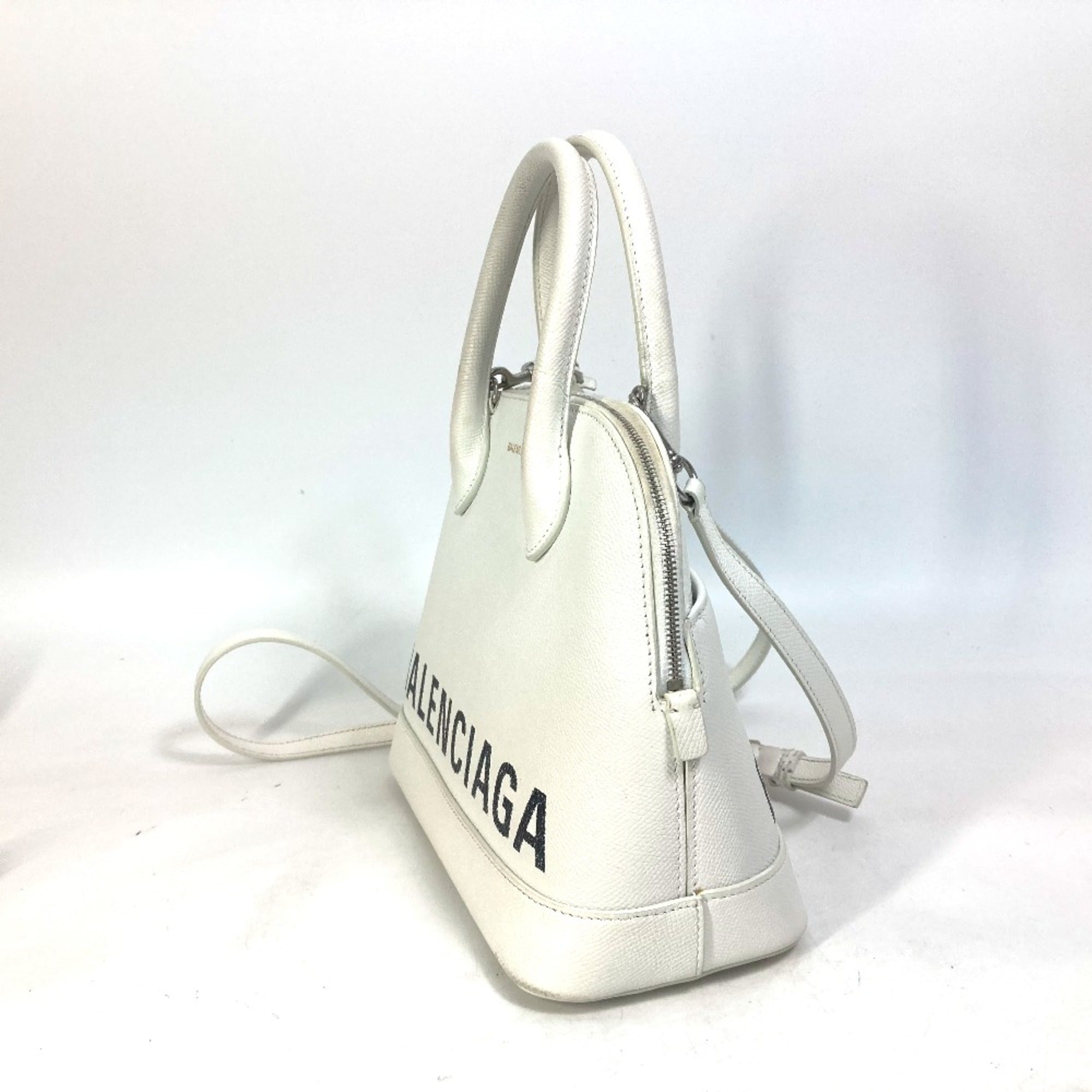 Balenciaga White Leather Hand