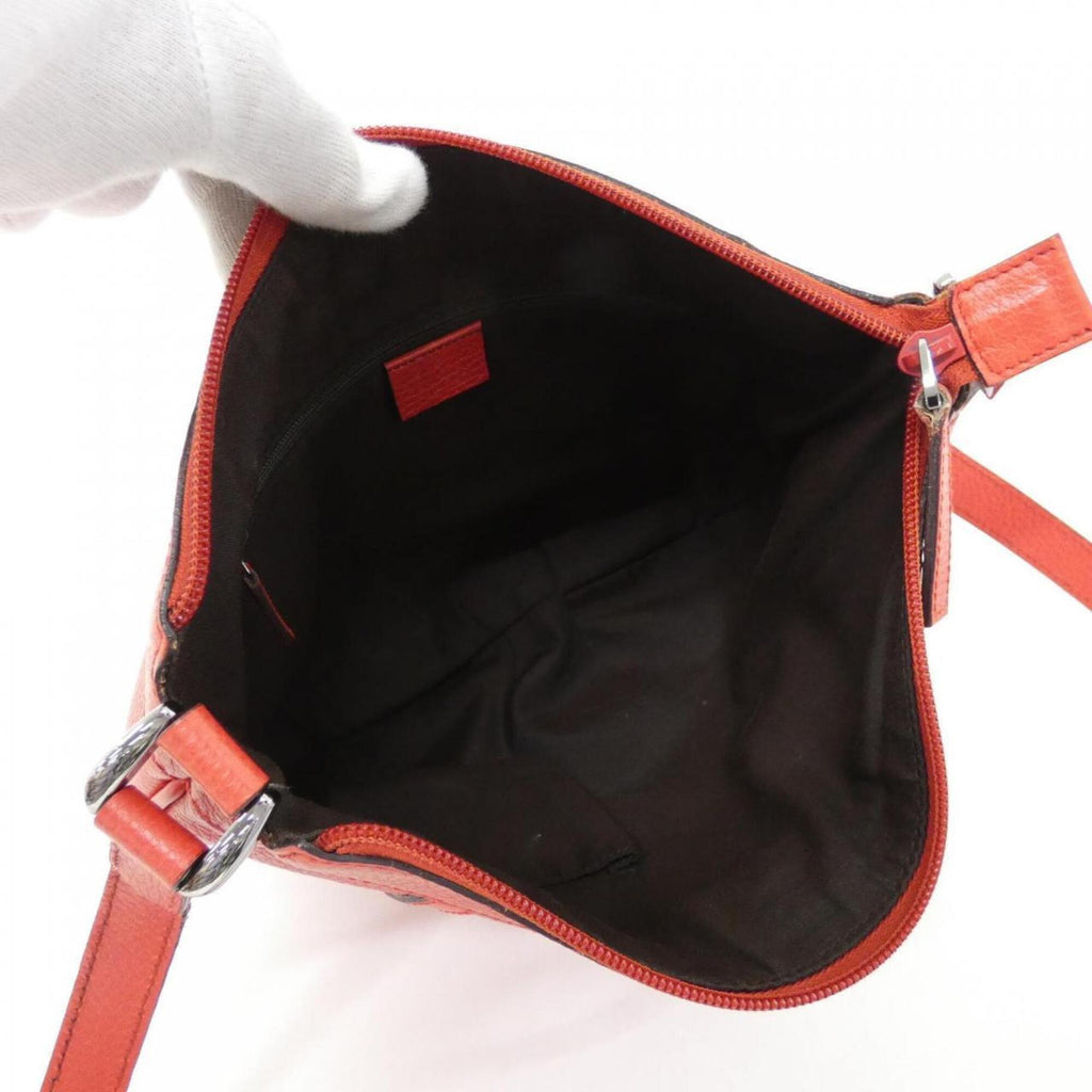 Gucci Red Color Leather Shoulder Bag (Pre-Owned)