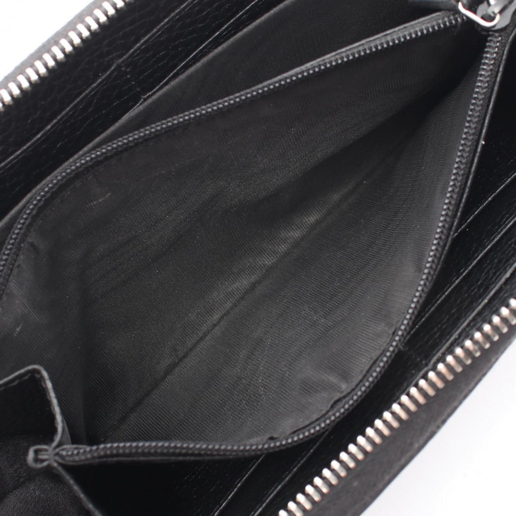 Gucci Black Leather Long Wallet (Bi-Fold) (Pre-Owned)