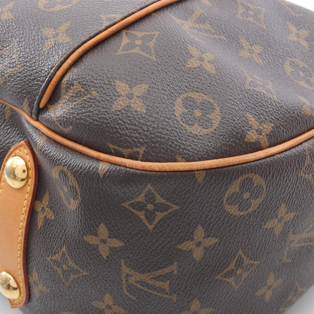 Louis Vuitton Brown Coated Canvas Leather Shoulder Bag
