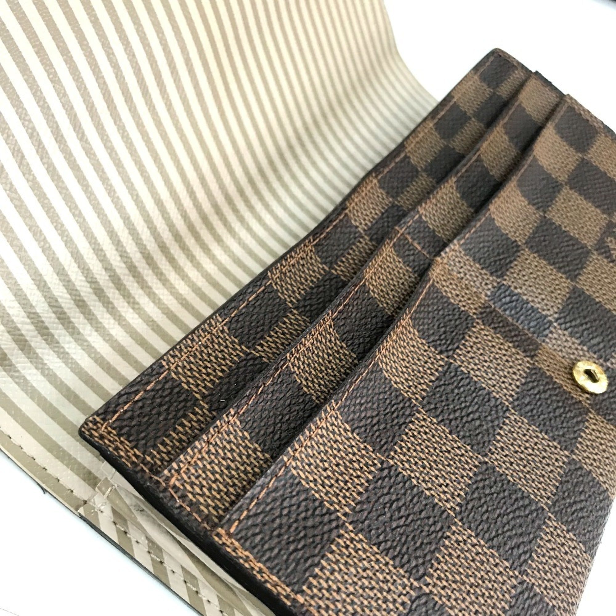 Louis Vuitton Damier Brown Damier Canvas Ebene Damier Canvas Long Wallet