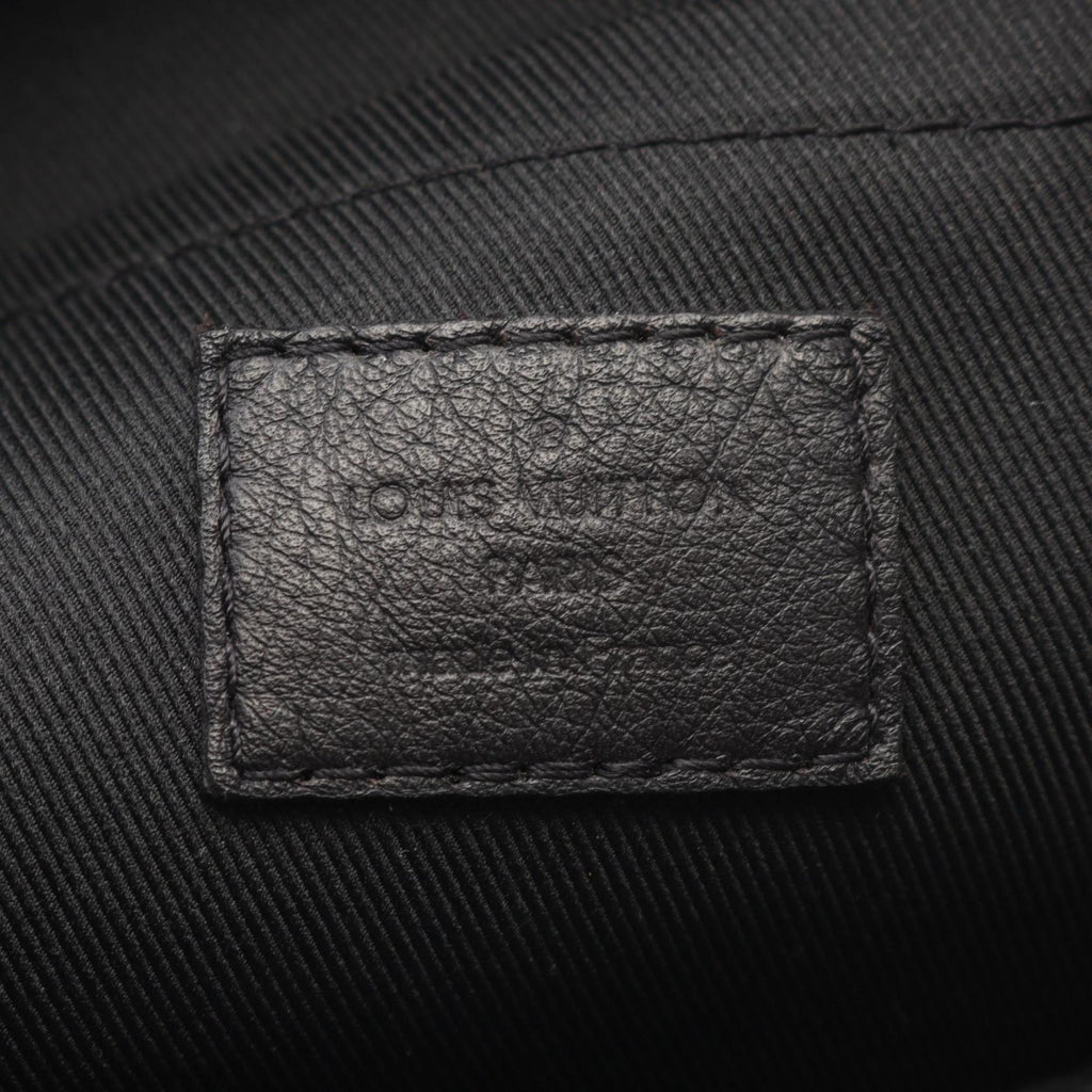 Louis Vuitton Black Brown Coated Canvas Leather Backpack