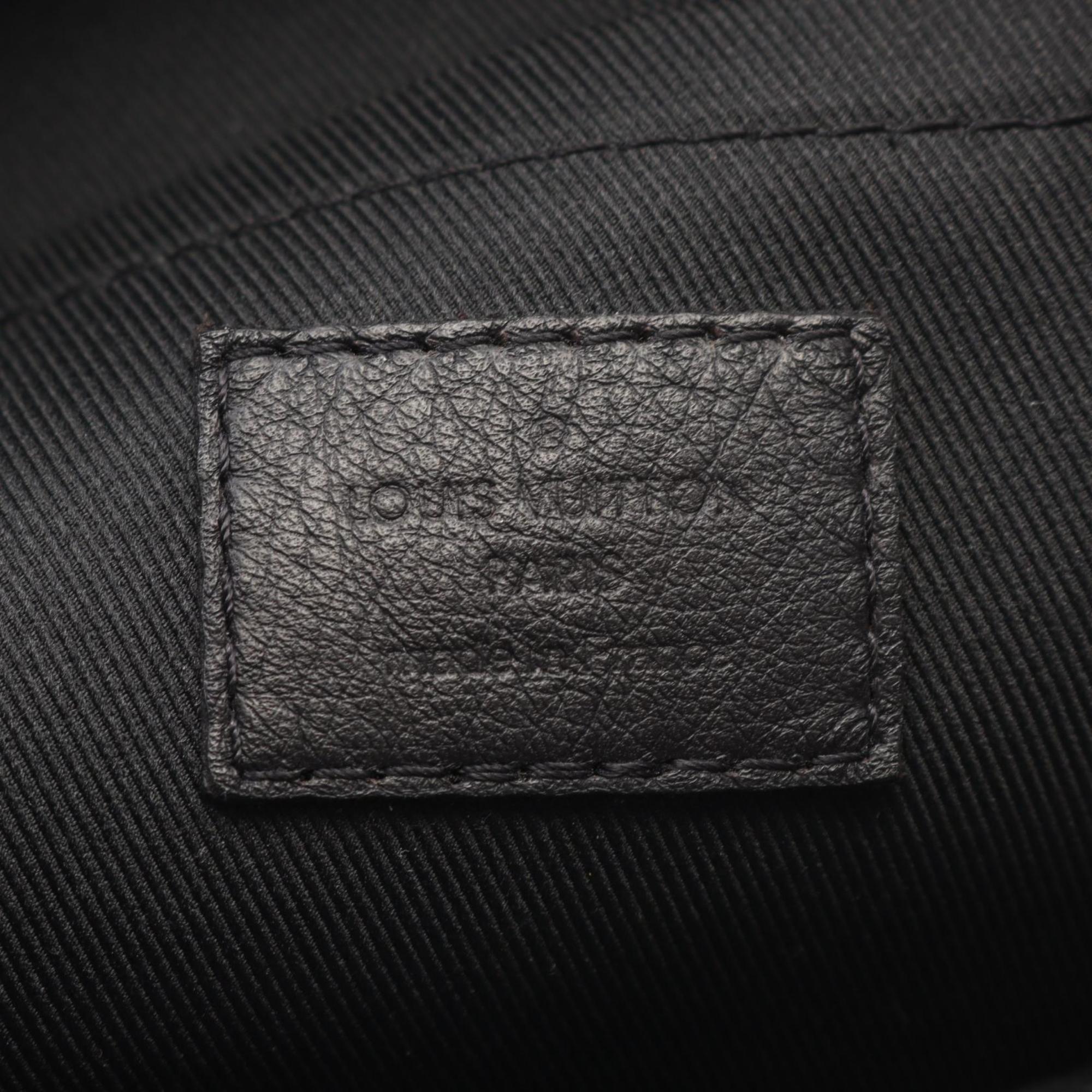 Louis Vuitton Black Brown Coated Canvas Leather Backpack