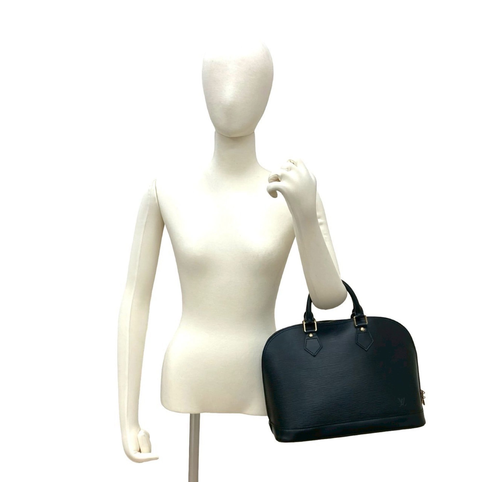 Louis Vuitton Black Epi Leather Boston Bag Handbag