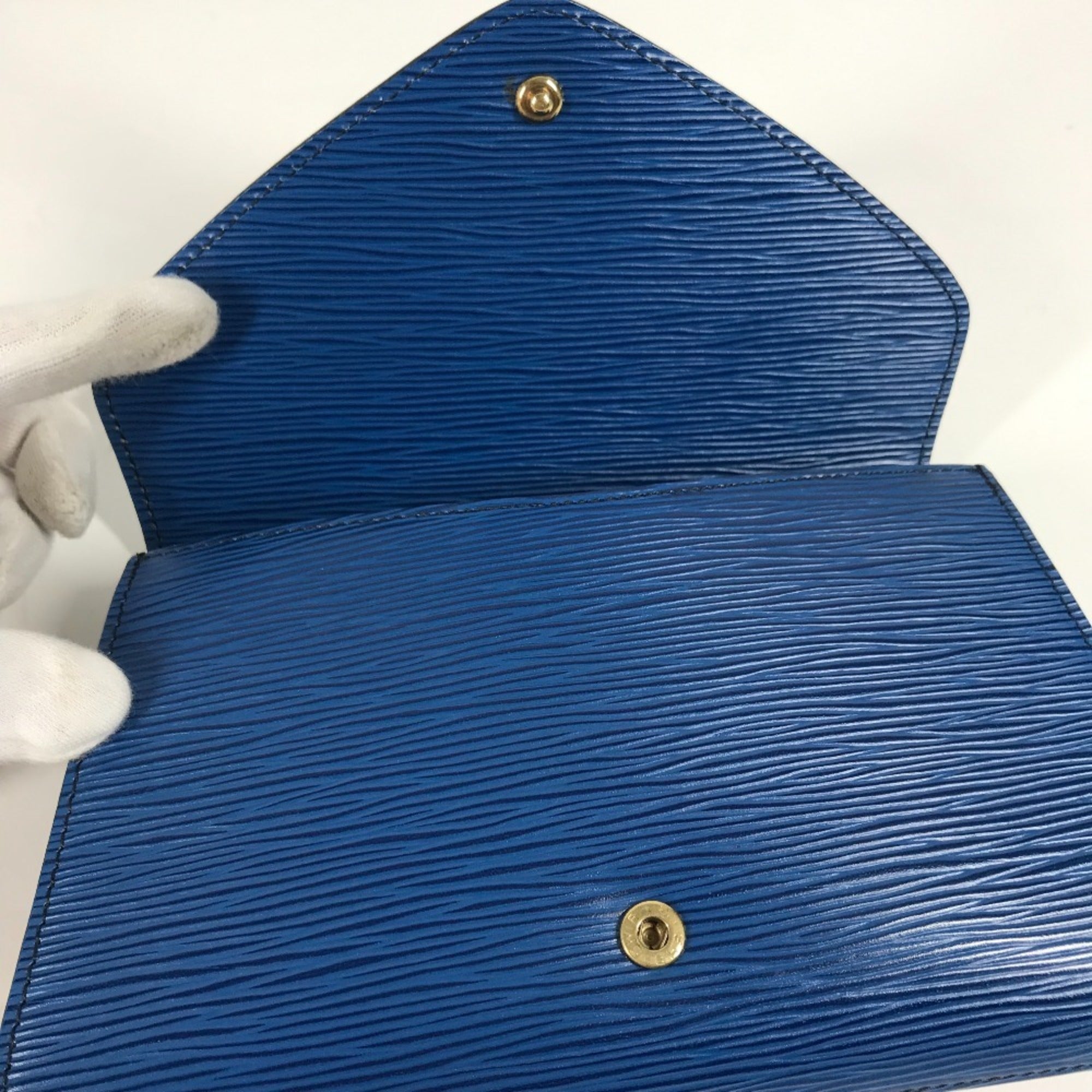Louis Vuitton Blue Galle Toledo Blue Epi Leather Clutch Bag Pouch