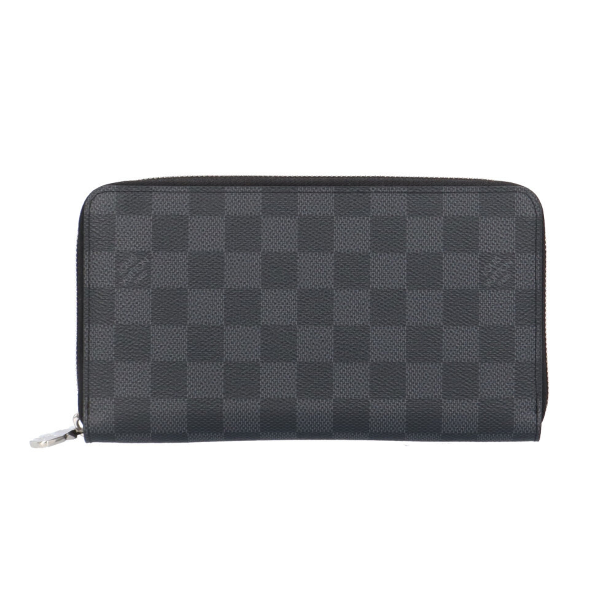 Louis Vuitton Black Gray Damier Graphite Long Wallet