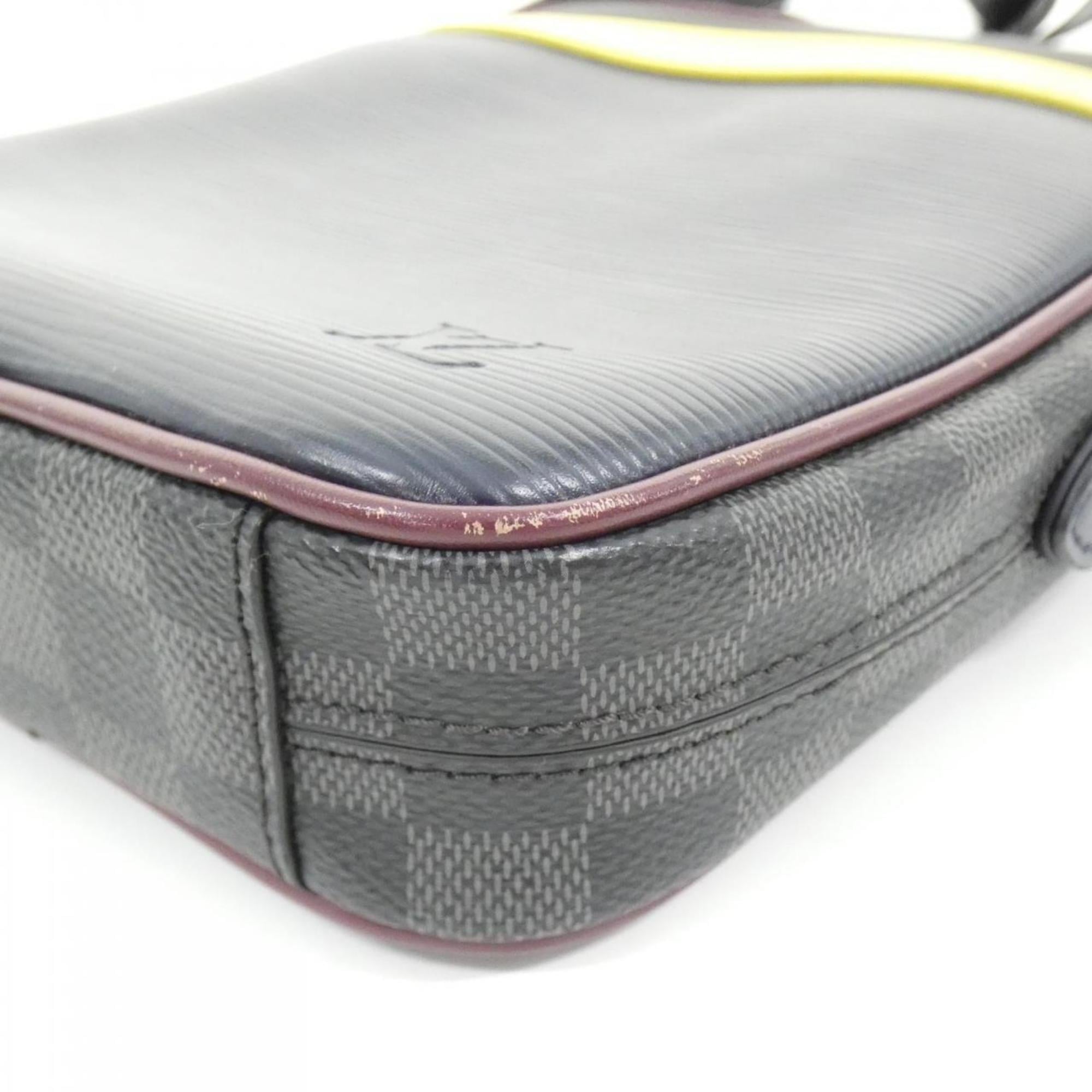 Louis Vuitton Graphite Coated Canvas Leather Shoulder Bag